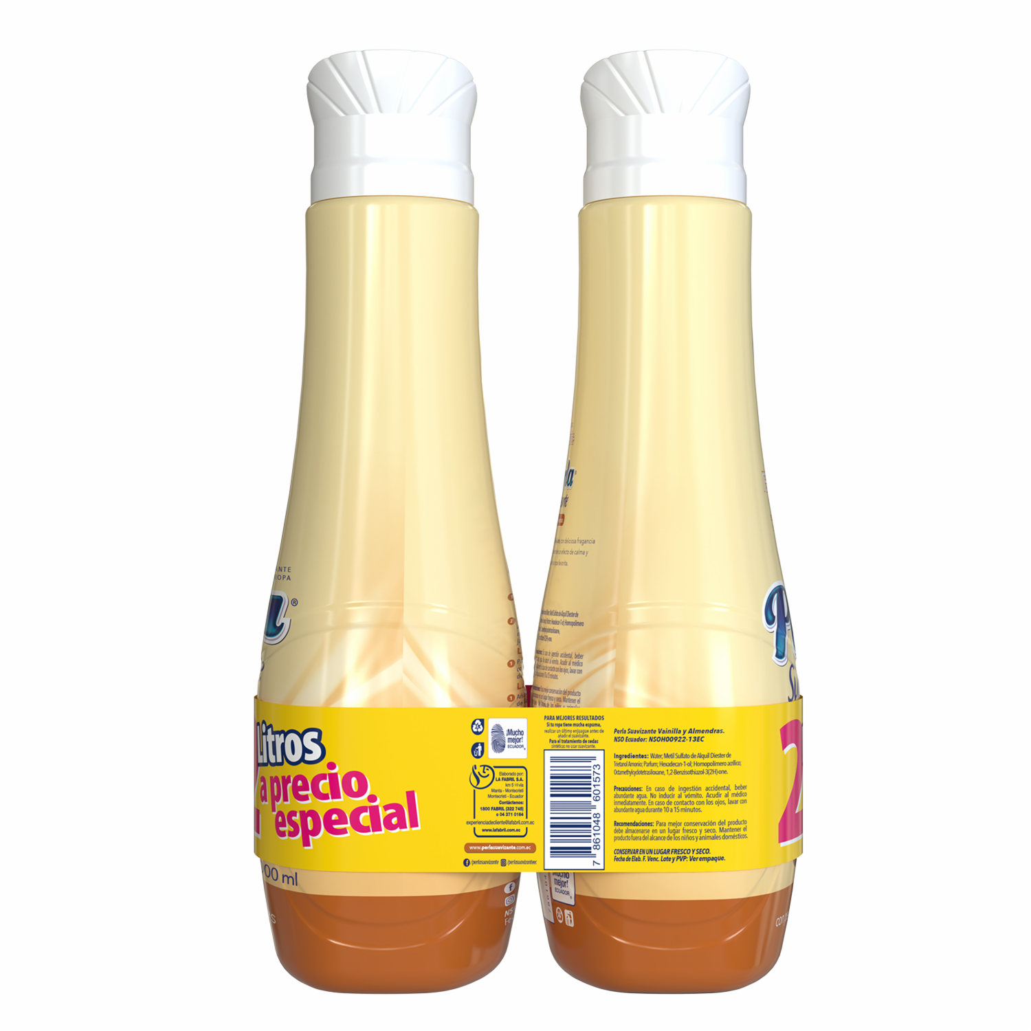 Suavizante De Ropa Fragancia Vainilla Y Almendras Precio Especial PERLA 2 L