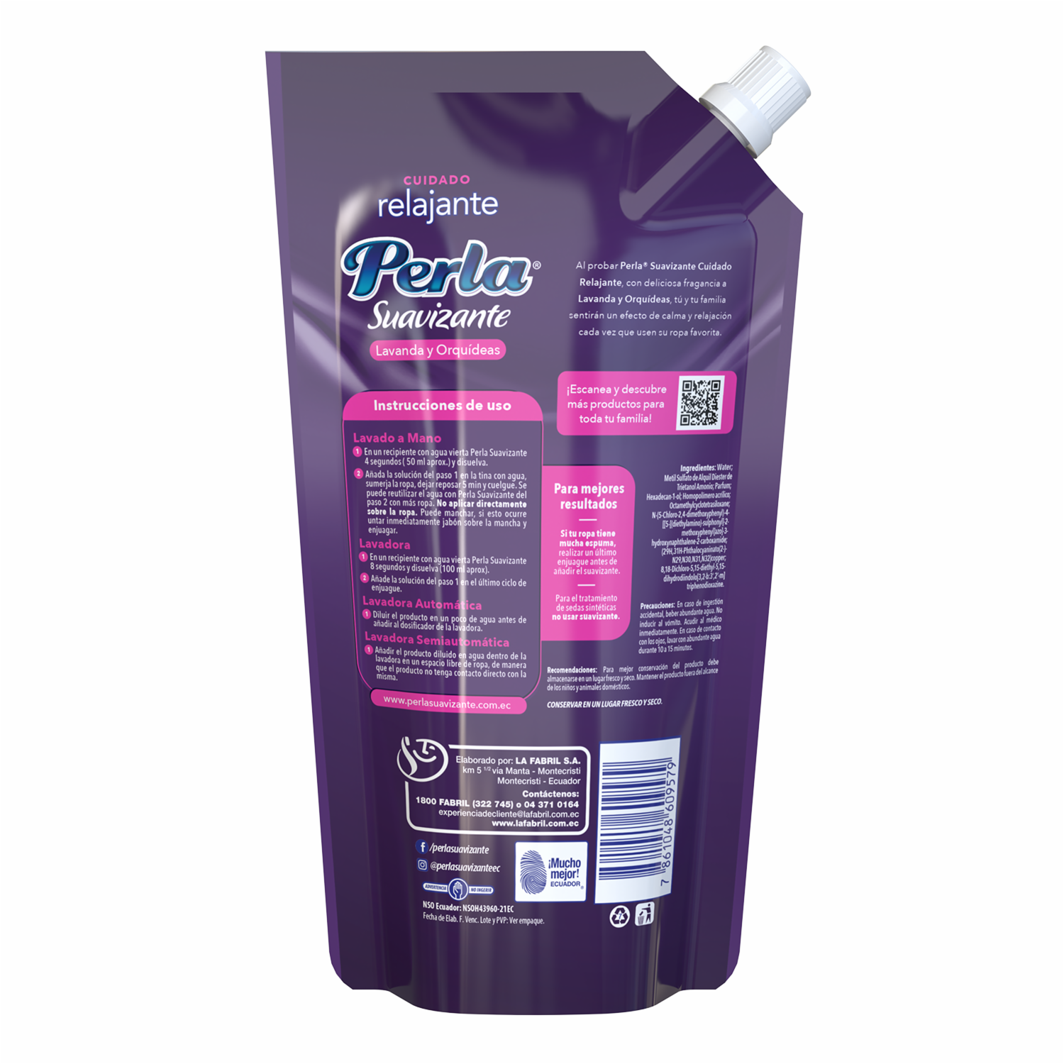 Suavizante De Ropa Lavanda Y Orquideas PERLA 1300 Ml