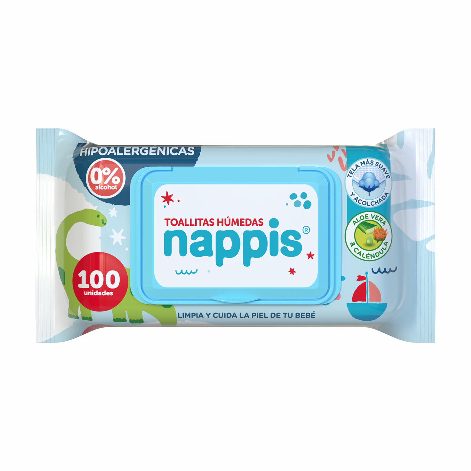 Pañitos Húmedos Para Bebé Tela Suave NAPPIS X 100 Uds