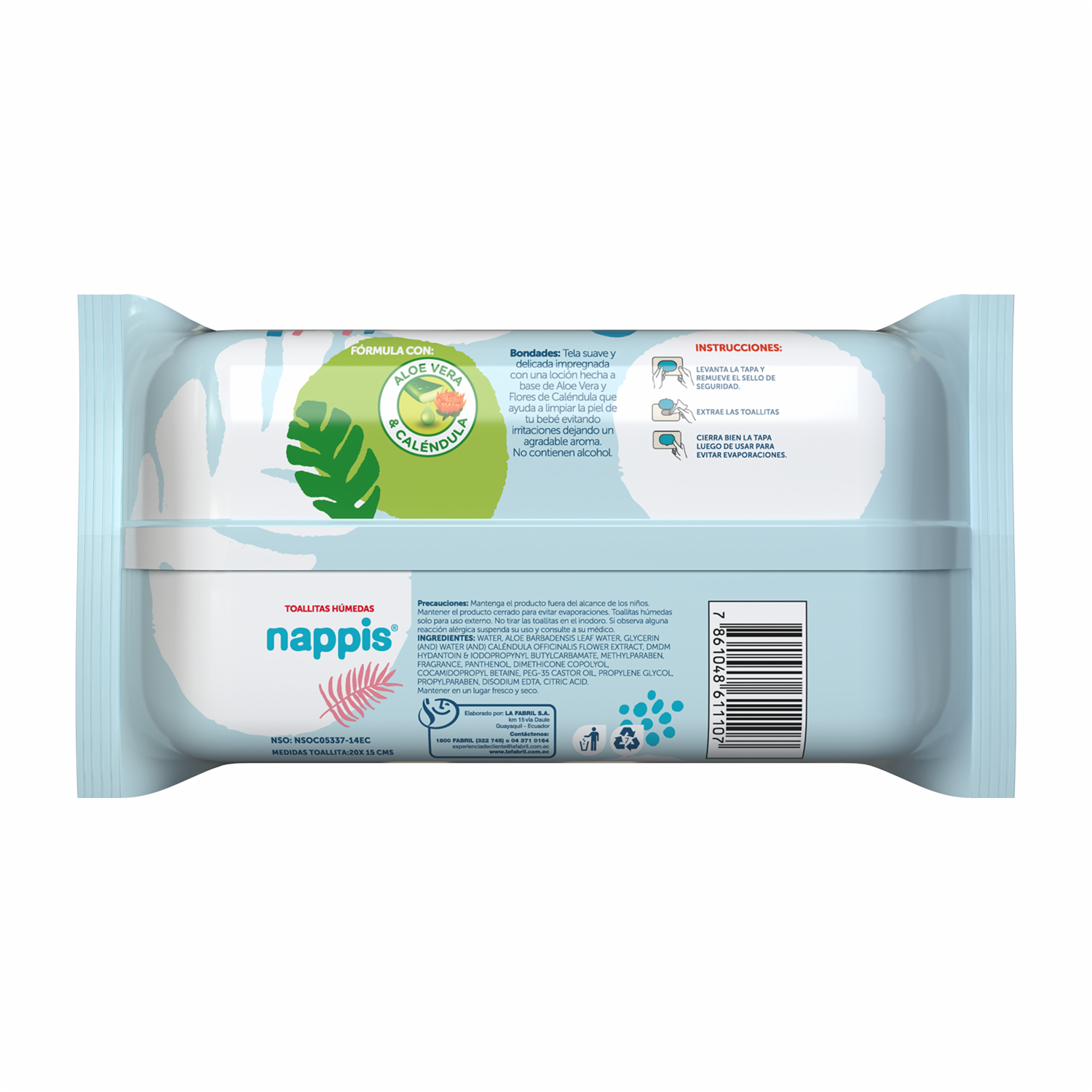 Pañitos Húmedos Para Bebé Tela Suave NAPPIS X 100 Uds