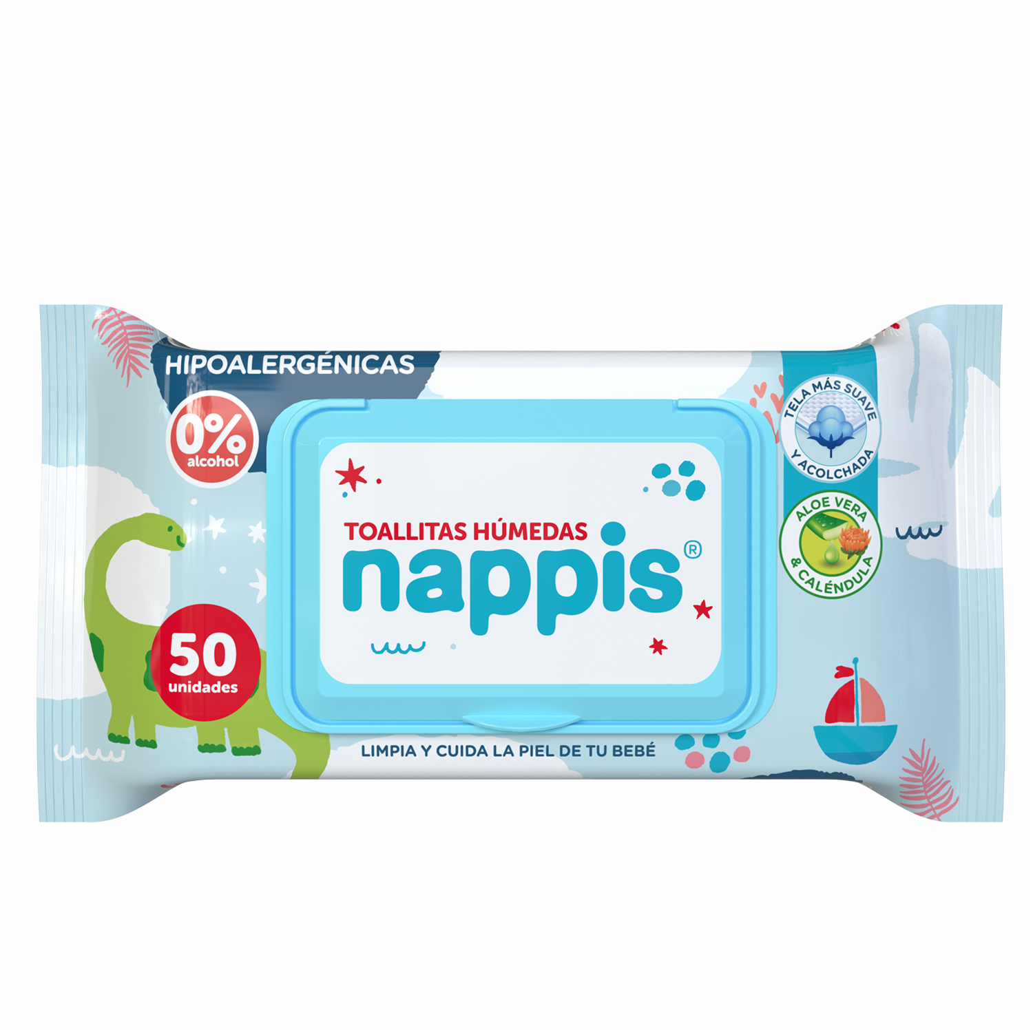 Pañitos Húmedos Para Bebé Tela Suave NAPPIS X 50 Uds