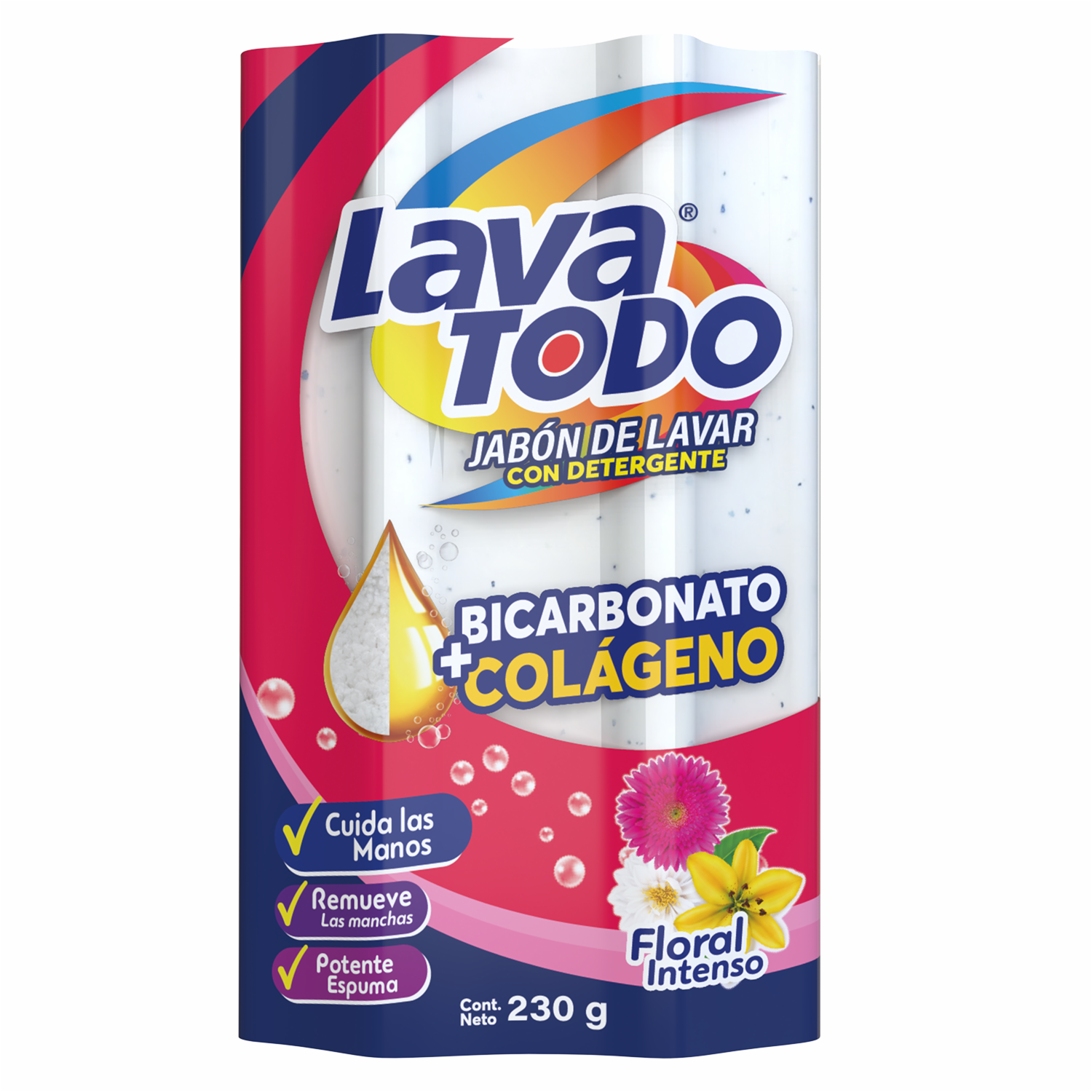 Jabón De Ropa Floral Unitario LAVATODO 230 G