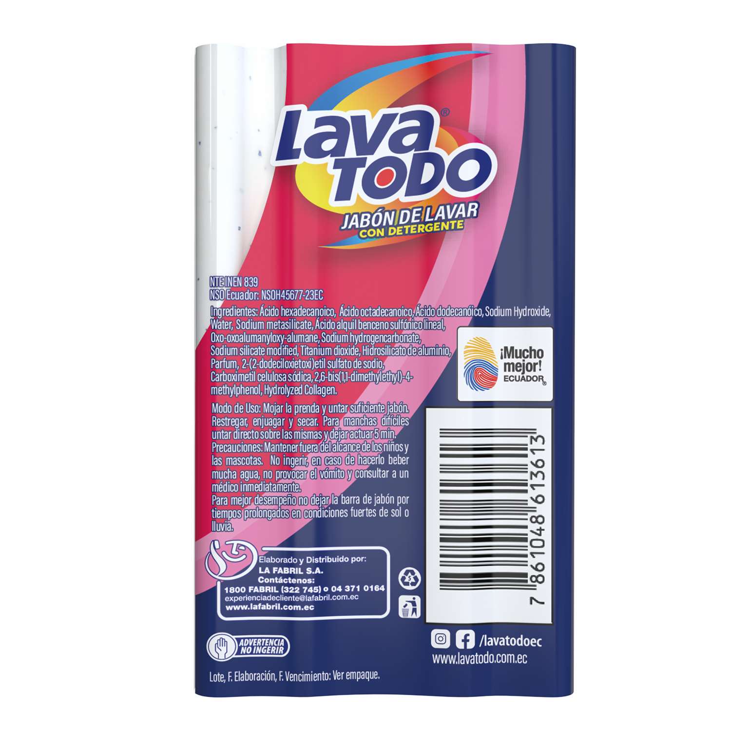 Jabón De Ropa Floral Unitario LAVATODO 230 G