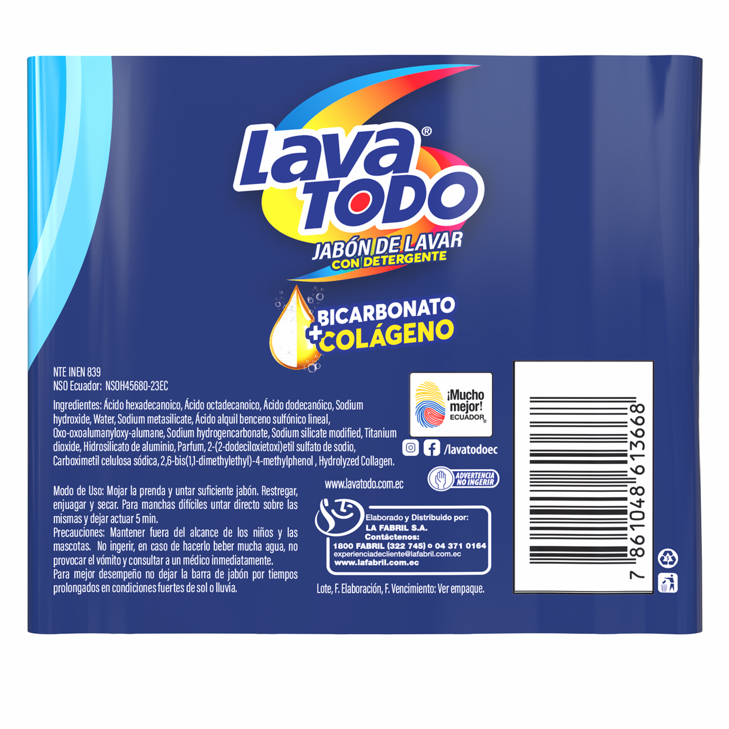Jabón De Ropa Toque Suavizante Bipack LAVATODO 2 X 230 G