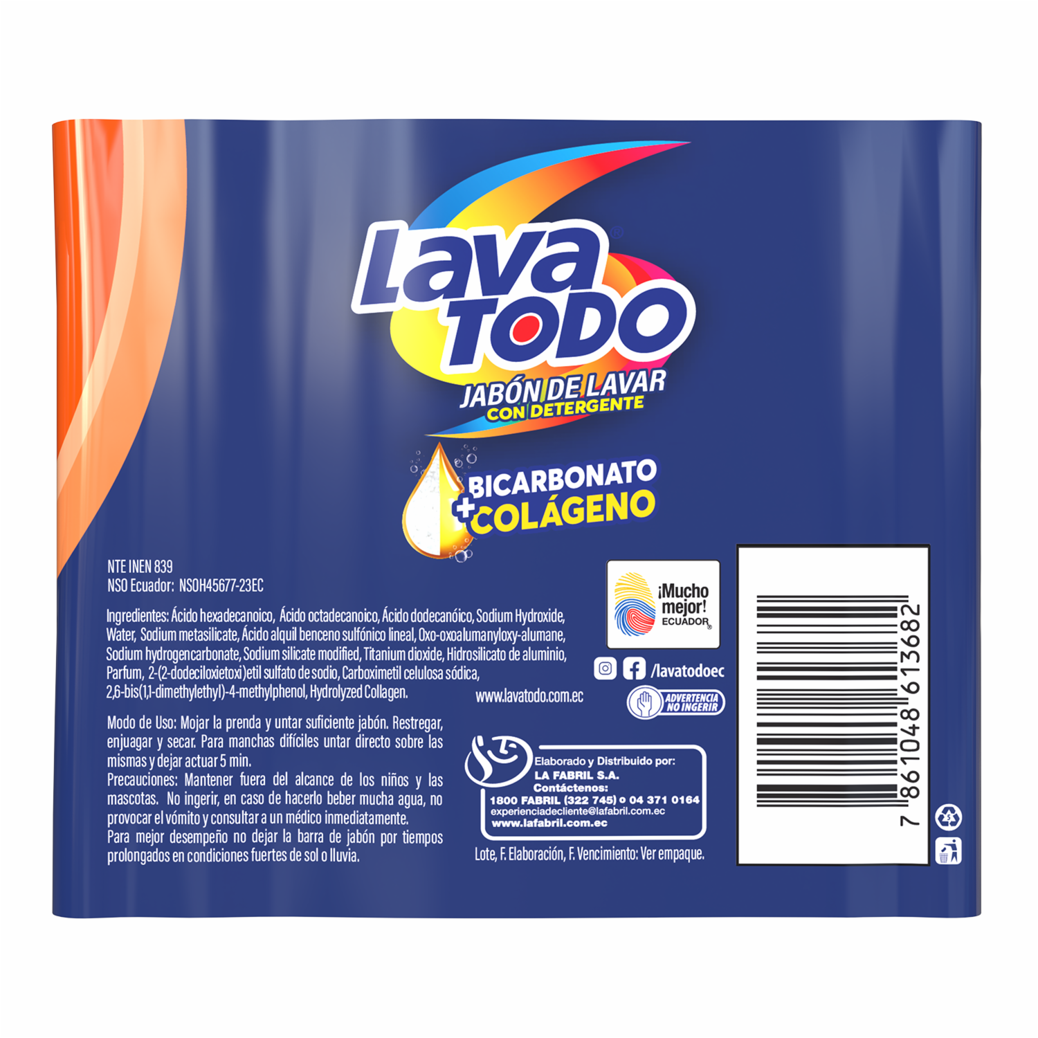 Jabón De Ropa Naranja Mandarina Bipack LAVATODO 2 X 230 G