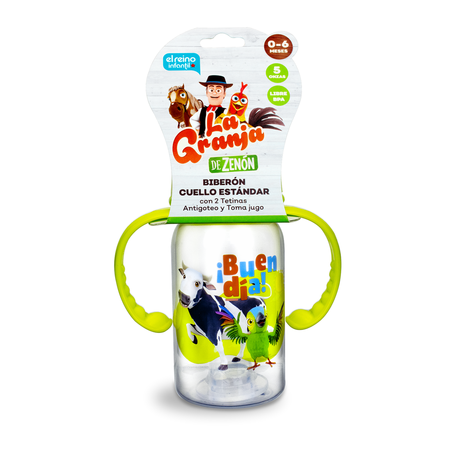 Biberón Para Bebés 3 Etapas Con Agarradera Doble CARLITOS 5 Oz