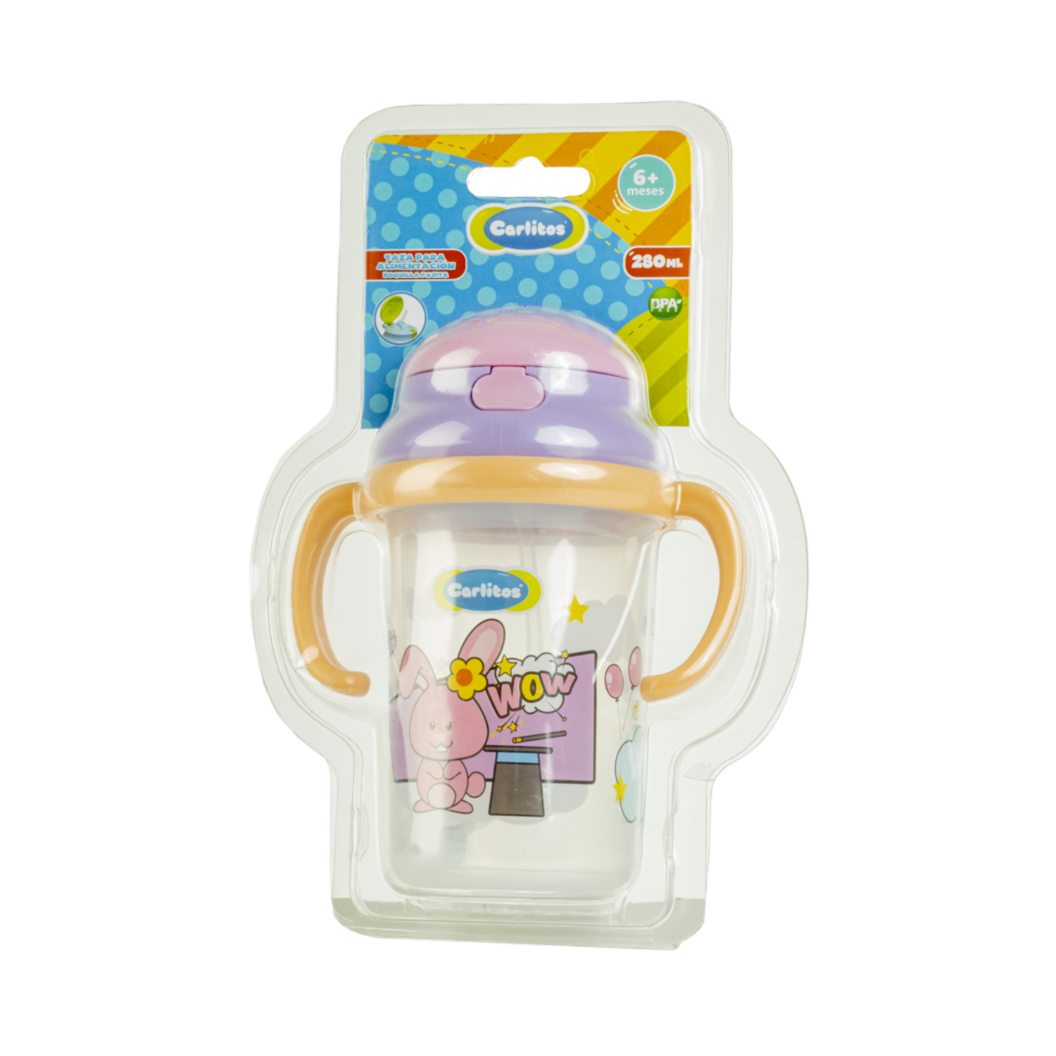 Taza Infantil Clásico Con Sorbete CARLITOS 280 Ml