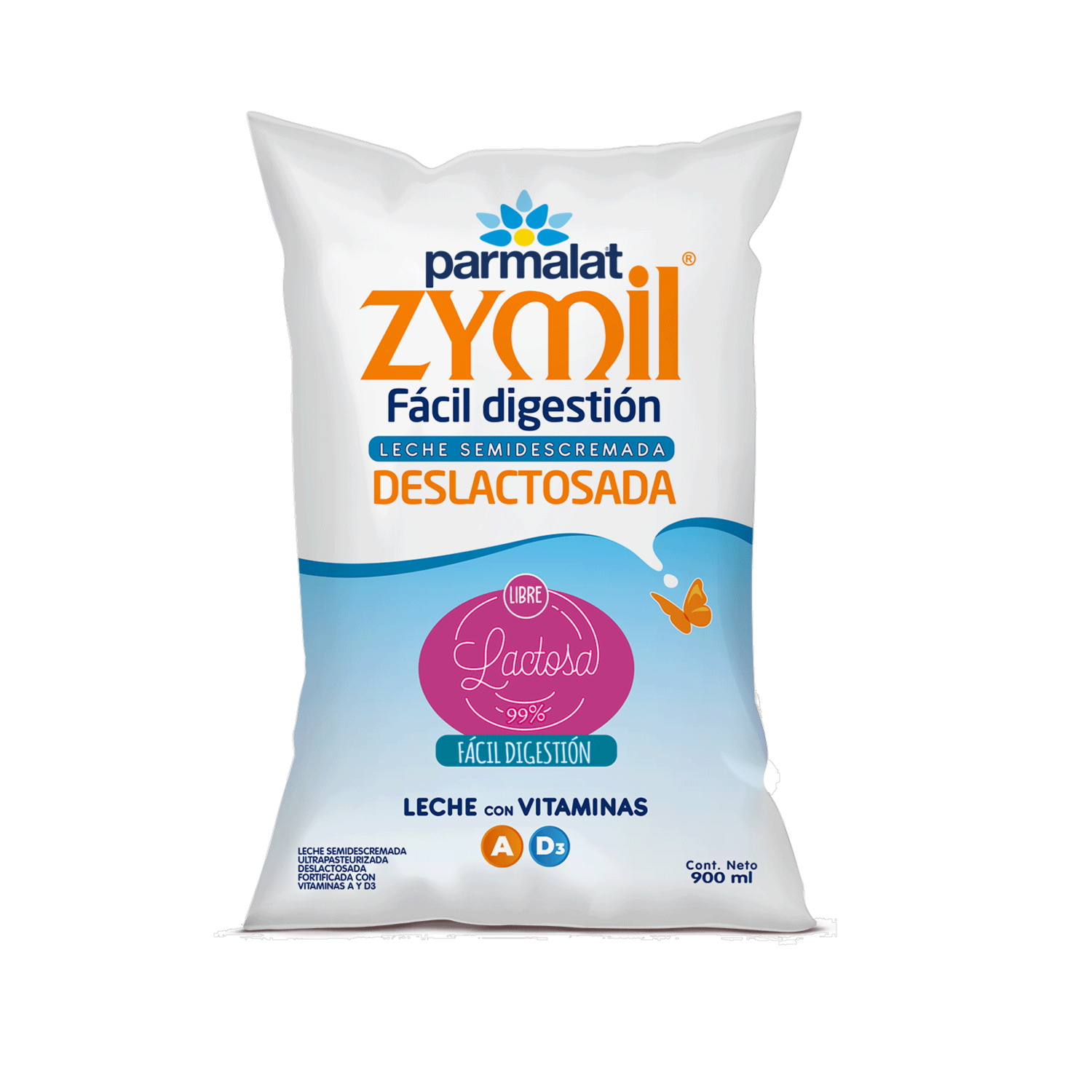 Leche Semidescremada Deslactosada Zymil PARMALAT 900 ML