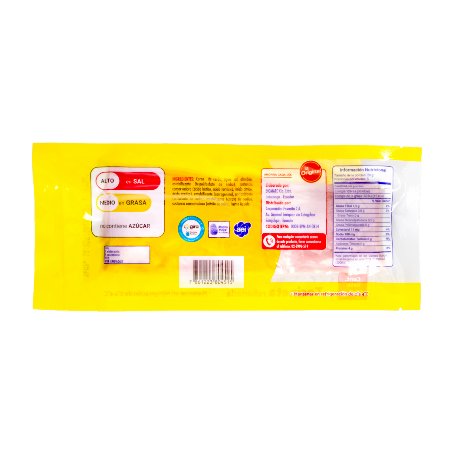 Tocineta Ahumada LA ORIGINAL 100 G