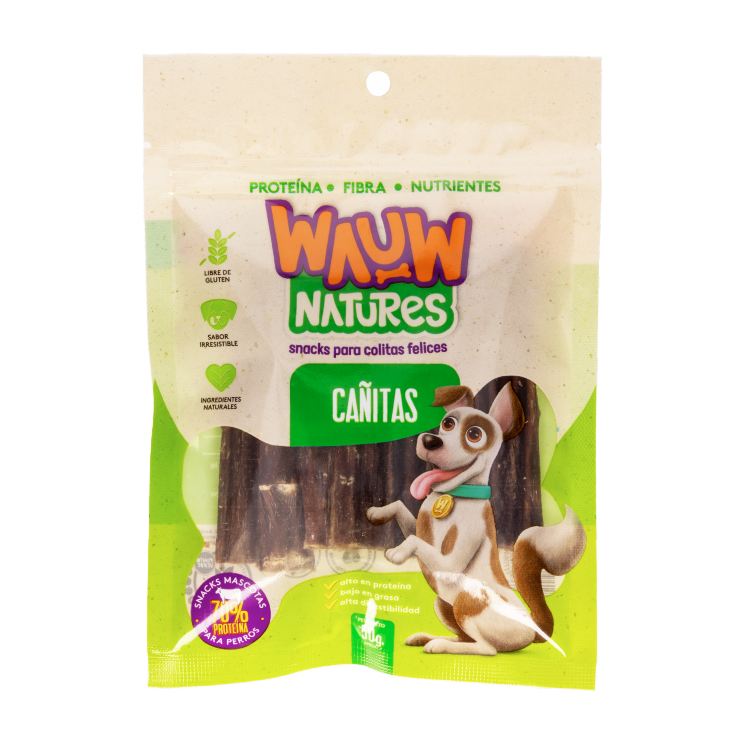 Snack Para Perros Cañitas WAUW 50 G