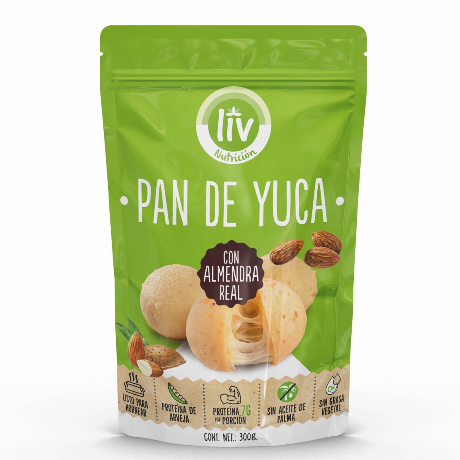 Pan De Yuca Con Almendra Libre De Aceites y Grasa LIV NUTRICIÓN 300 G