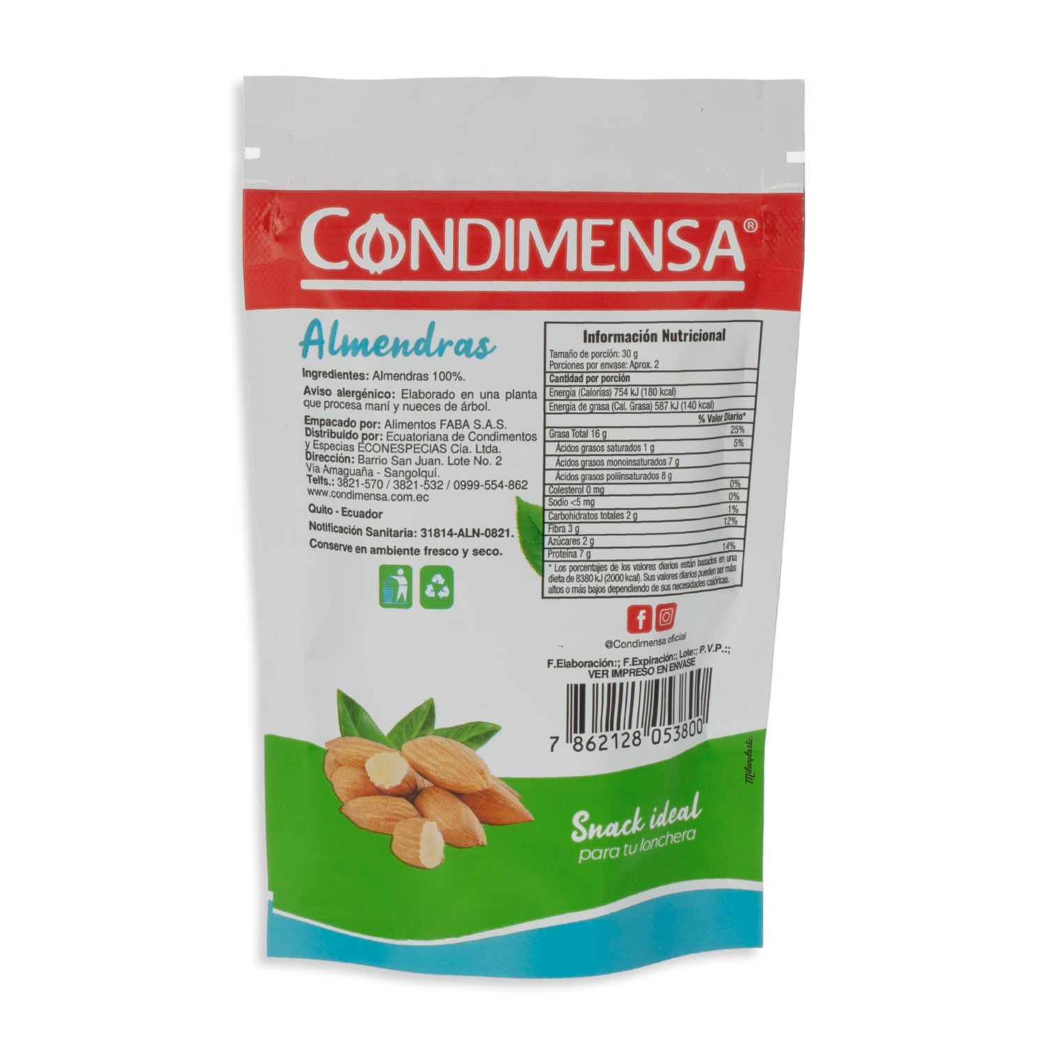 Almendras Naturales CONDIMENSA 65 G