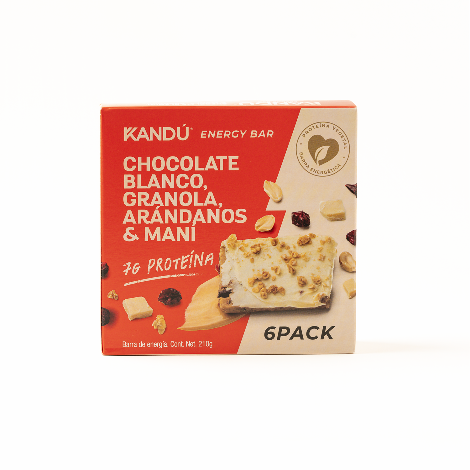 Barra Energética De Maní Con Arándanos Y Chocolate Blanco KANDÚ 210 G