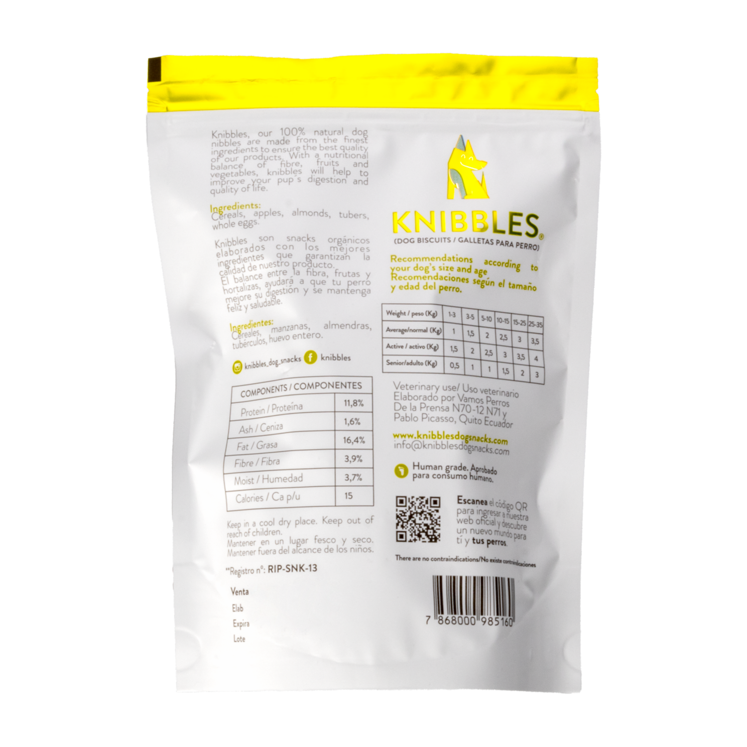 Galletas Para Perros De Manzana Y Almendra KNIBBLES 180 G