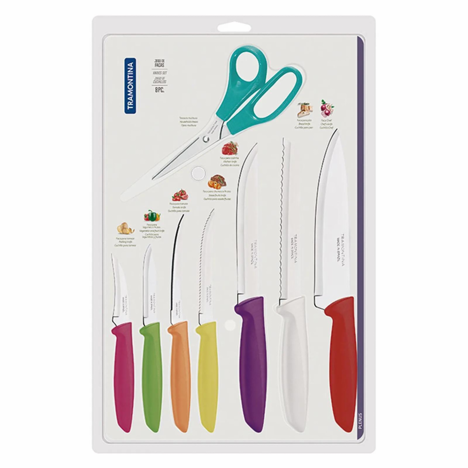 Juego De Cuchillos Multiusos TRAMONTINA 8 Piezas