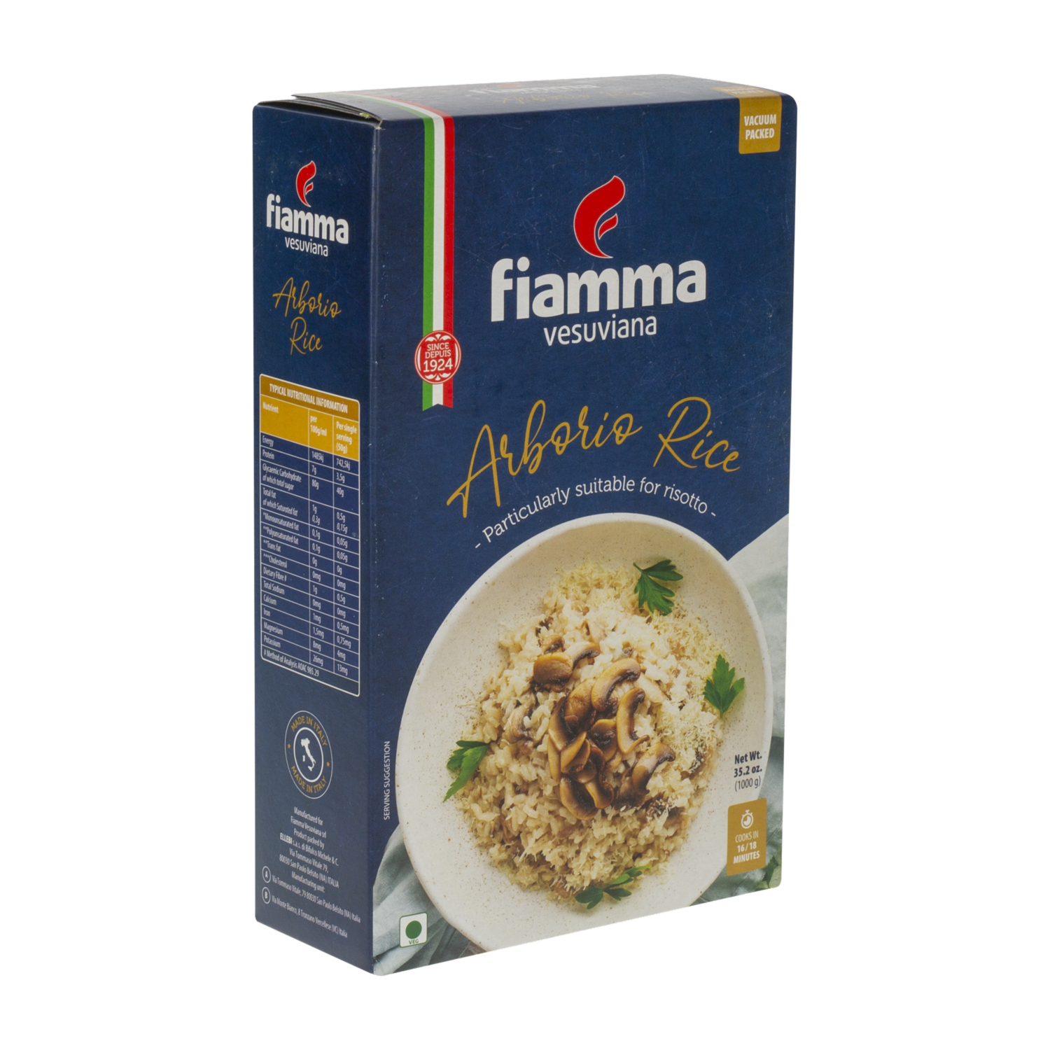 Arroz Especial Arborio FIAMMA VESUVIANA 1000 G