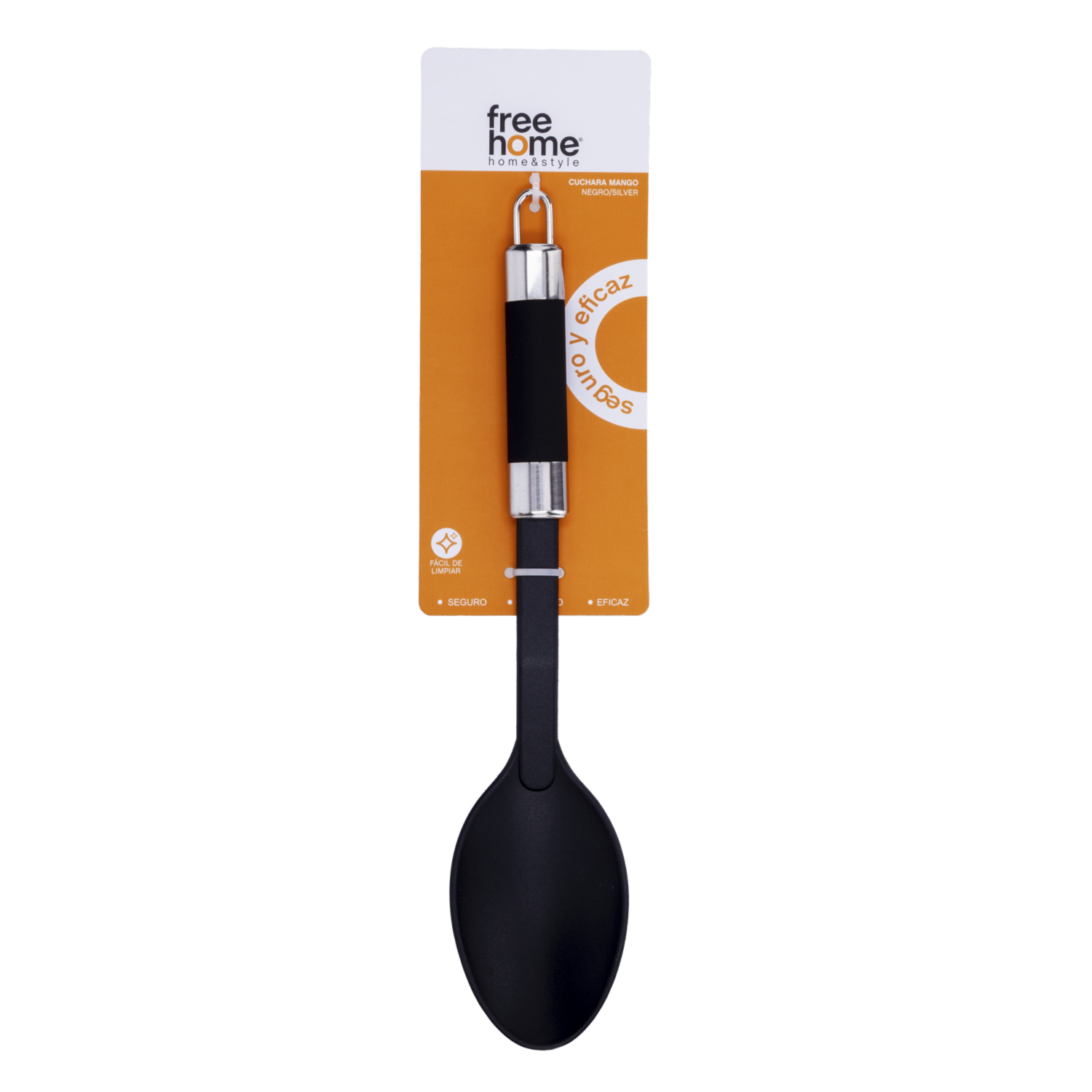 Cuchara Con Mango Negro Y Silver FREE HOME Unidad