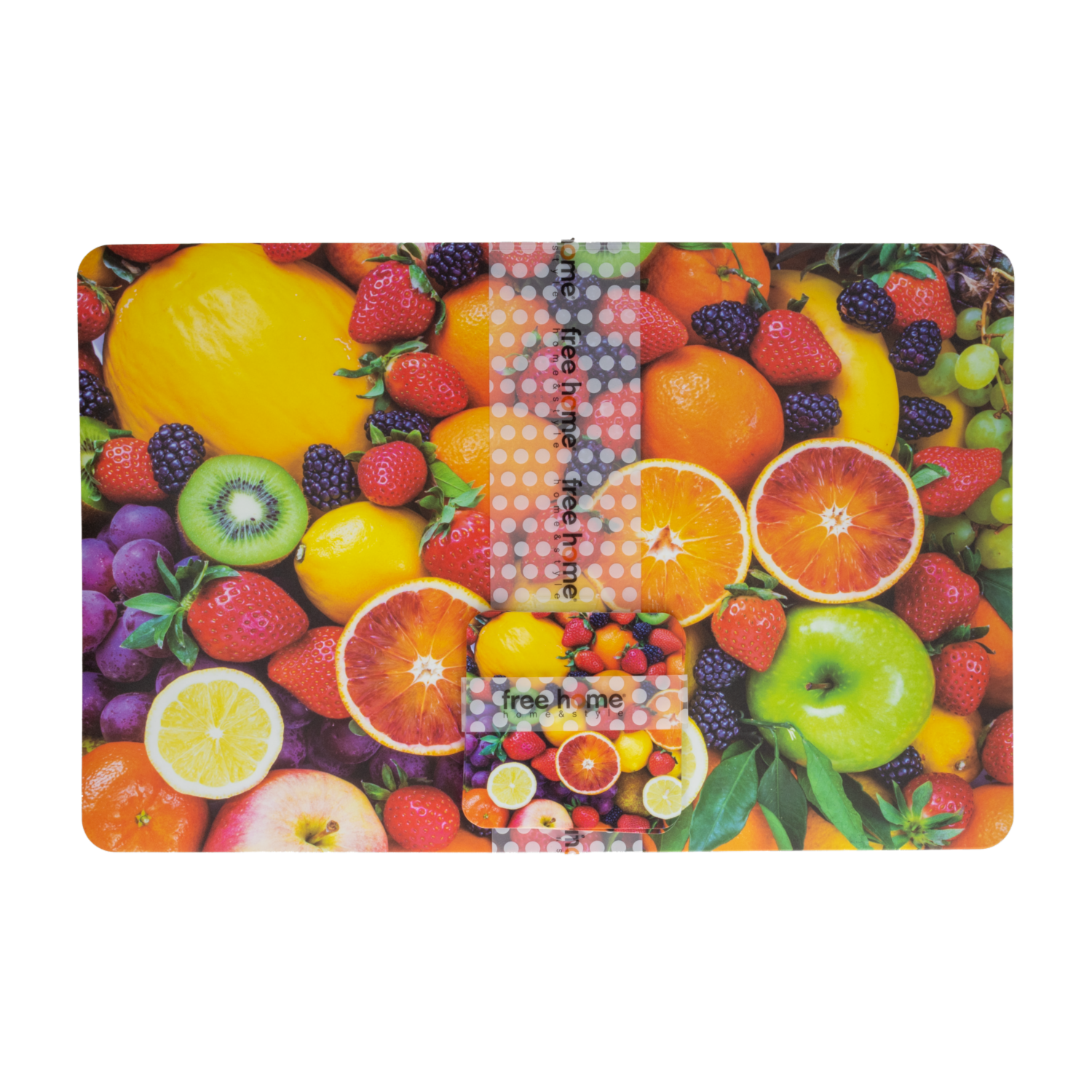 Set Individuales X 4 Frutas + Portavasos FREE HOME 45 X 30 Cm