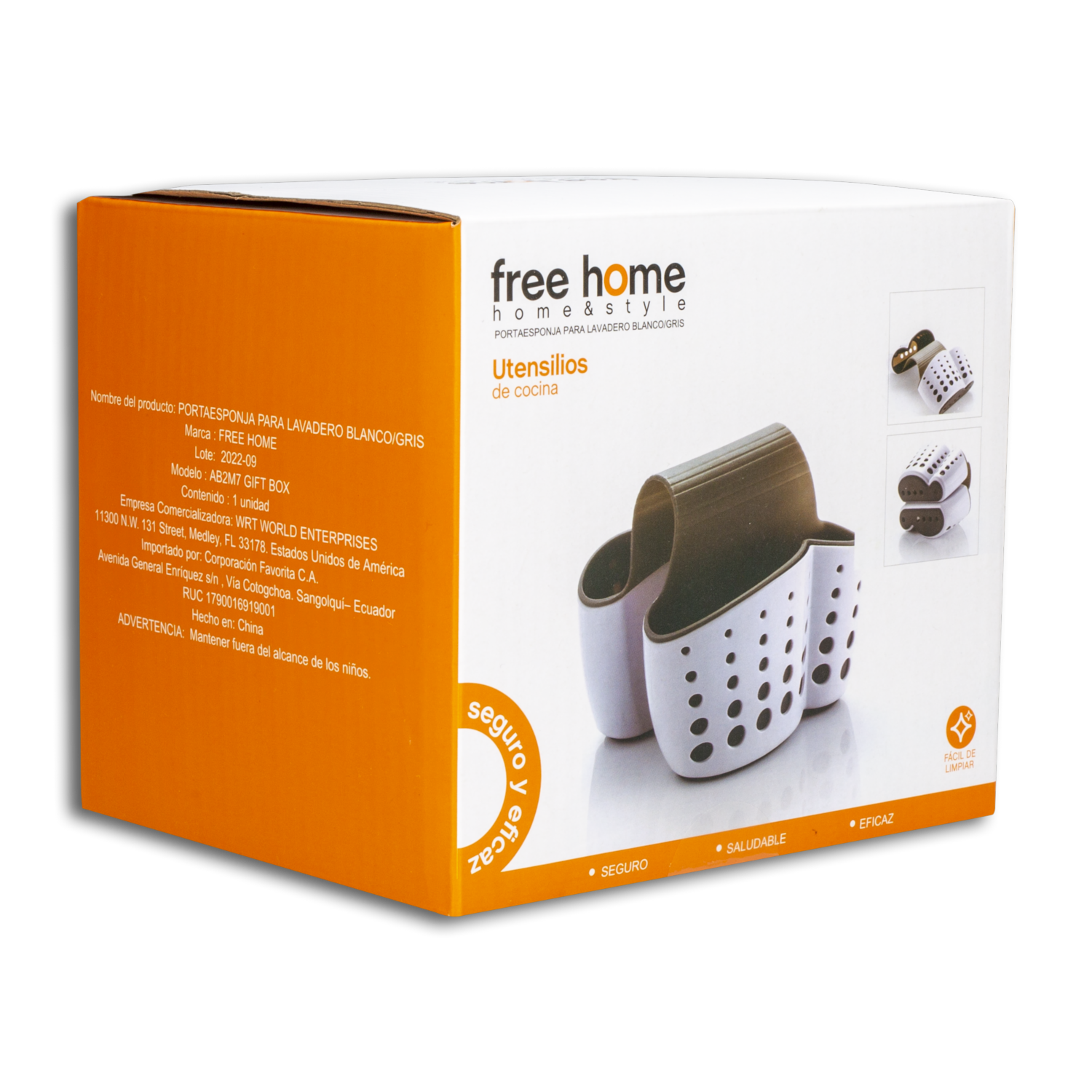 Porta Esponja Para Lavadero Color Blanco FREE HOME Unidad