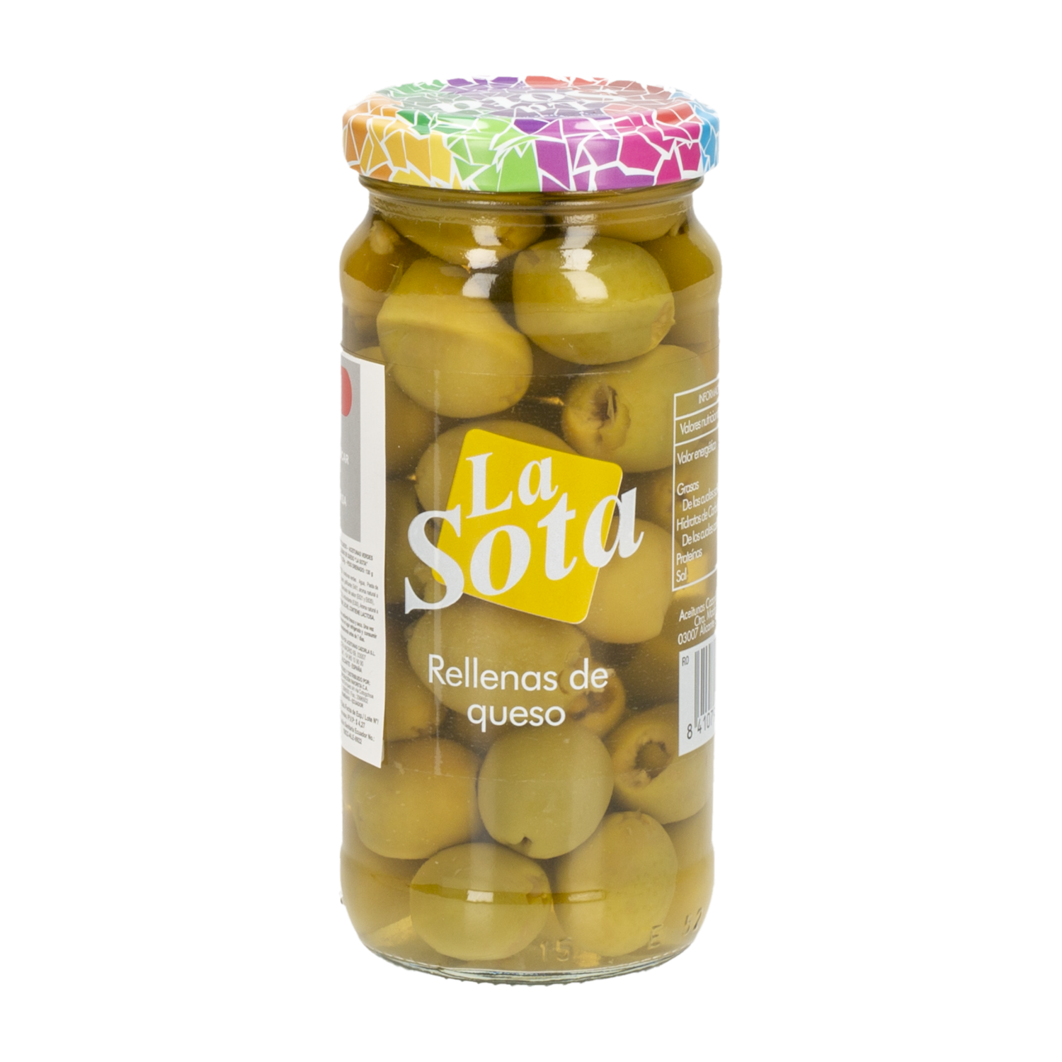 Aceitunas Verdes Rellenas Queso LA SOTA 220 G