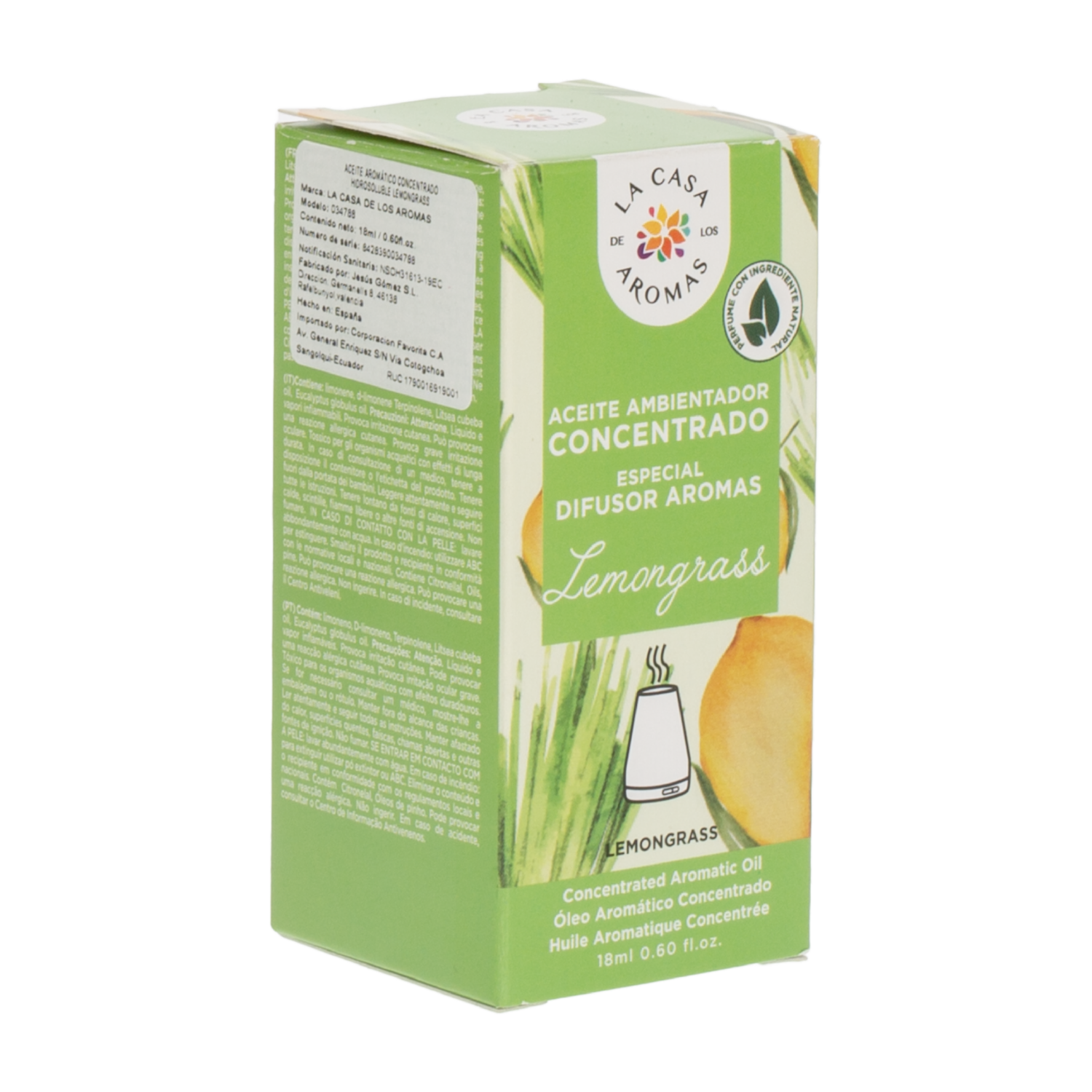 Aceite Ambientador Concentrado LA CASA DE LOS AROMAS 15 Ml