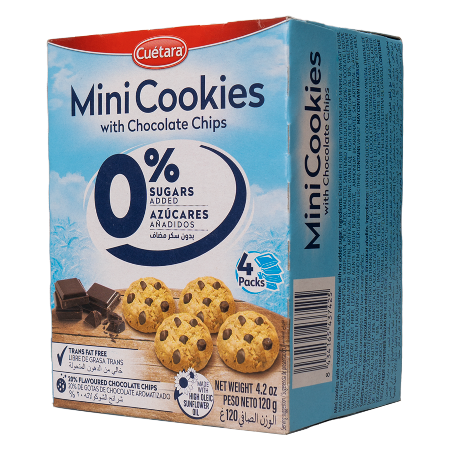 Galleta De Chocolate Mini Chips Sin Azúcar CUÉTARA 120 g