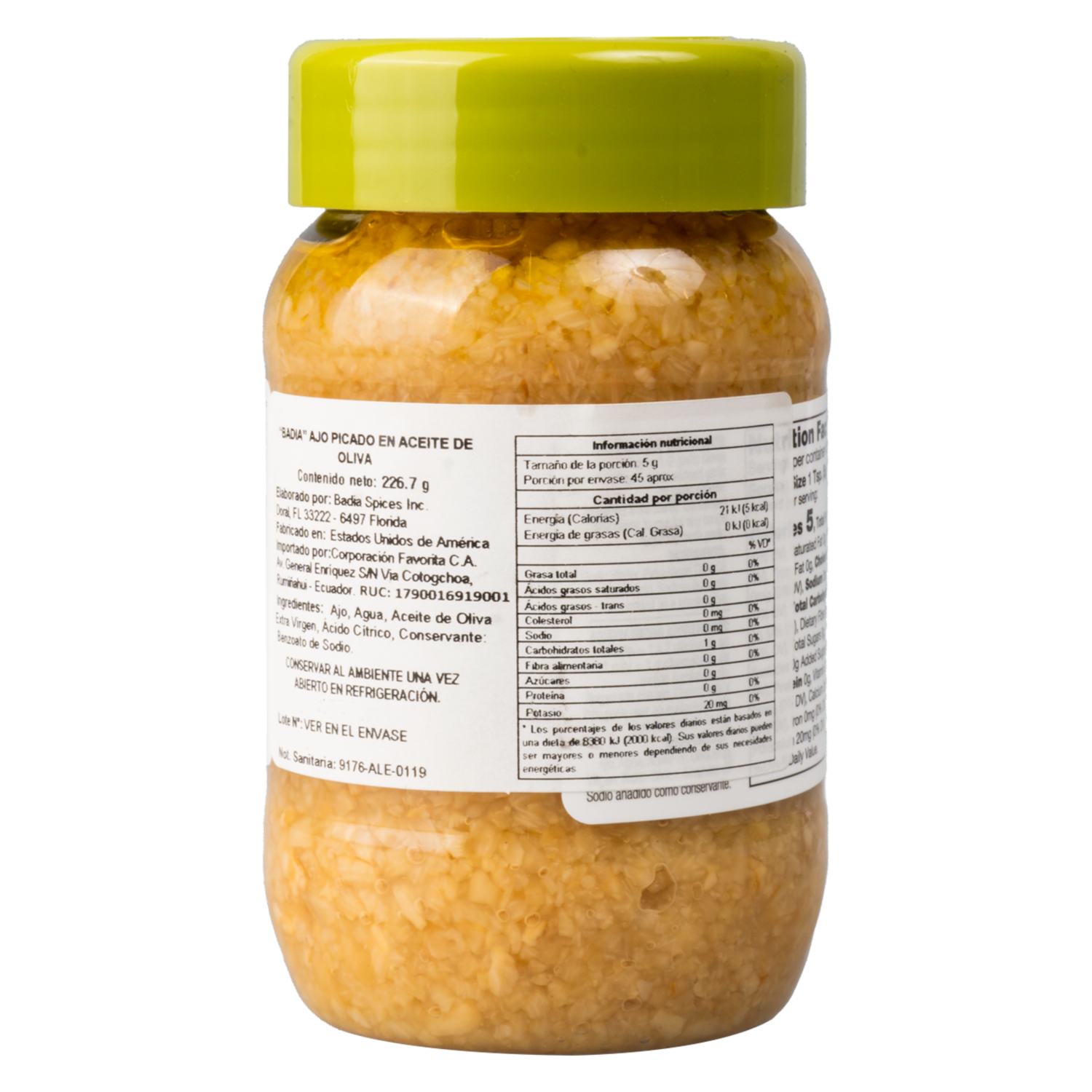 Ajo Picado En Aceite BADIA 227 G
