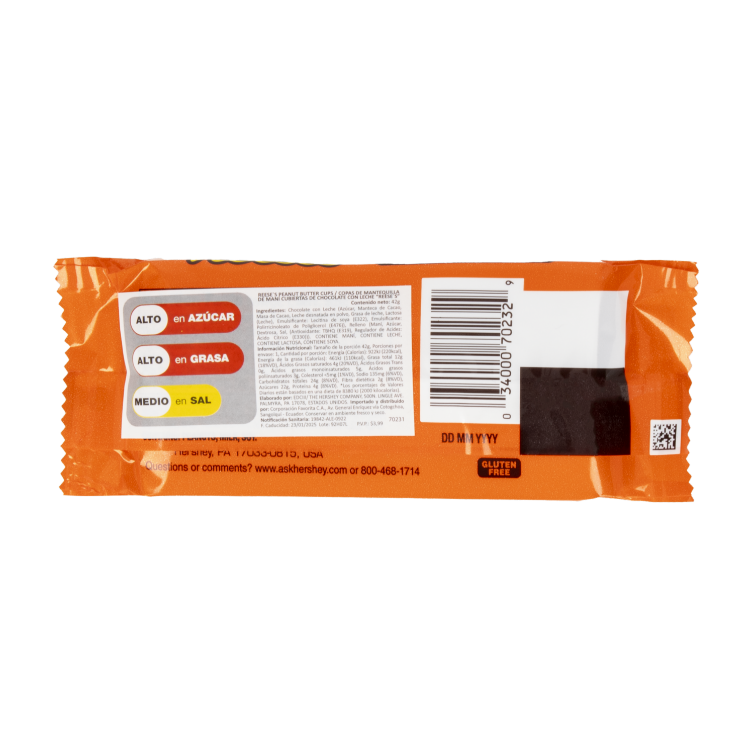 Chocolate Con Mantequilla De Maní Reese’s HERSHEY’S 42 G