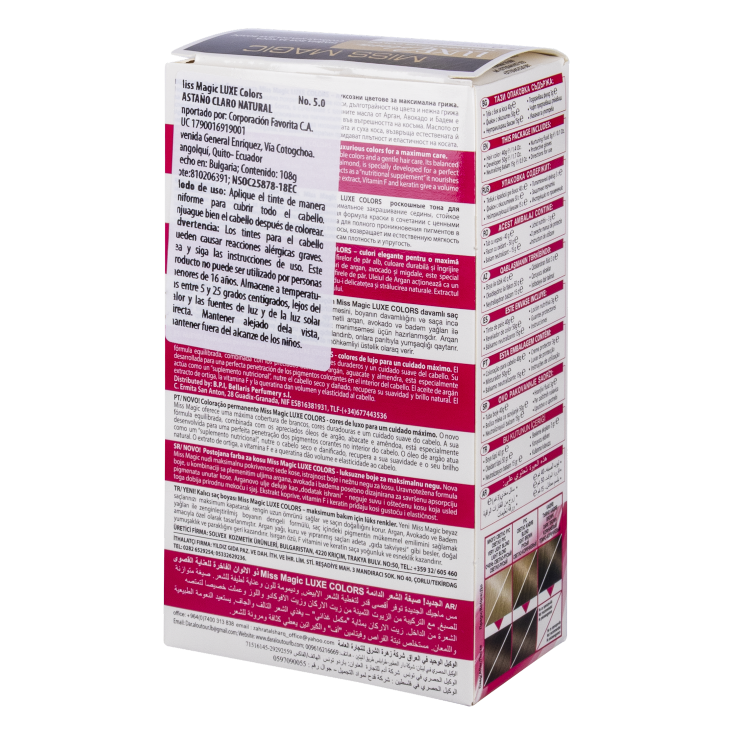 Tinte De Cabello Luxe Color Castano Claro 4.2 MISS MAGIC Color Castano Claro 4.2