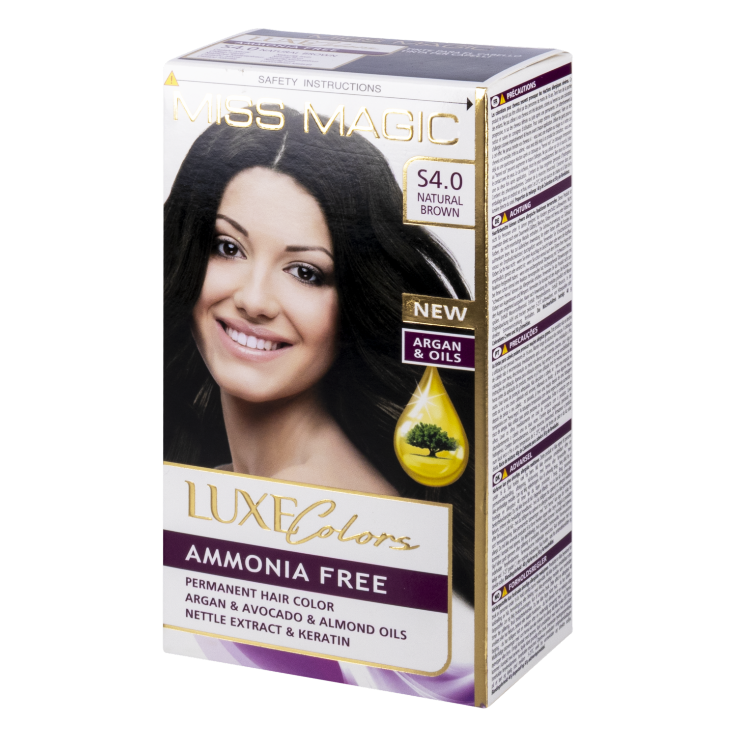 Tinte De Cabello Sin Amoniaco Castano Natural 4.0 MISS MAGIC Castano Natural 4.0