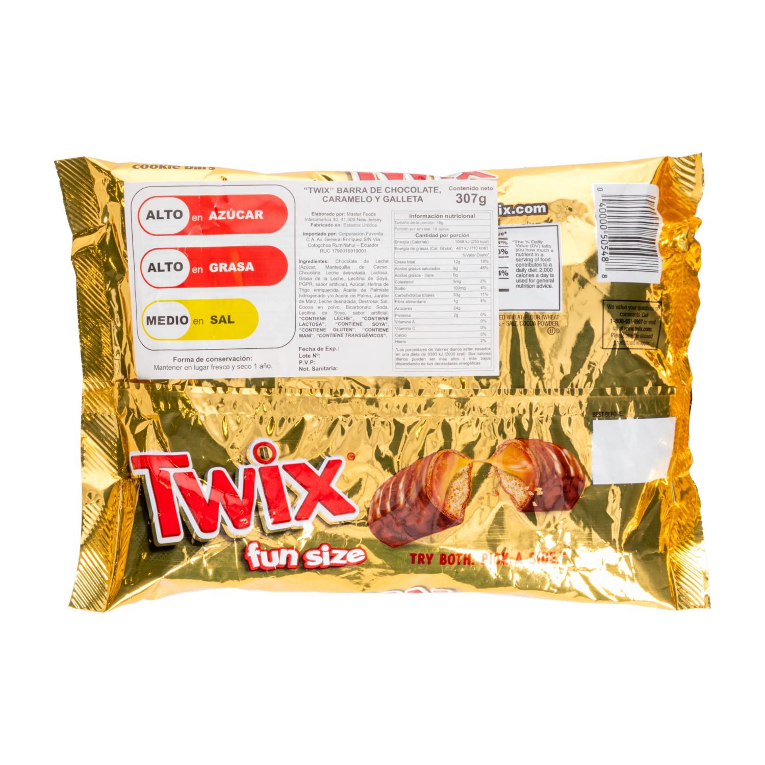Chocolate Barra Con Caramelo Y Galleta TWIX 307g