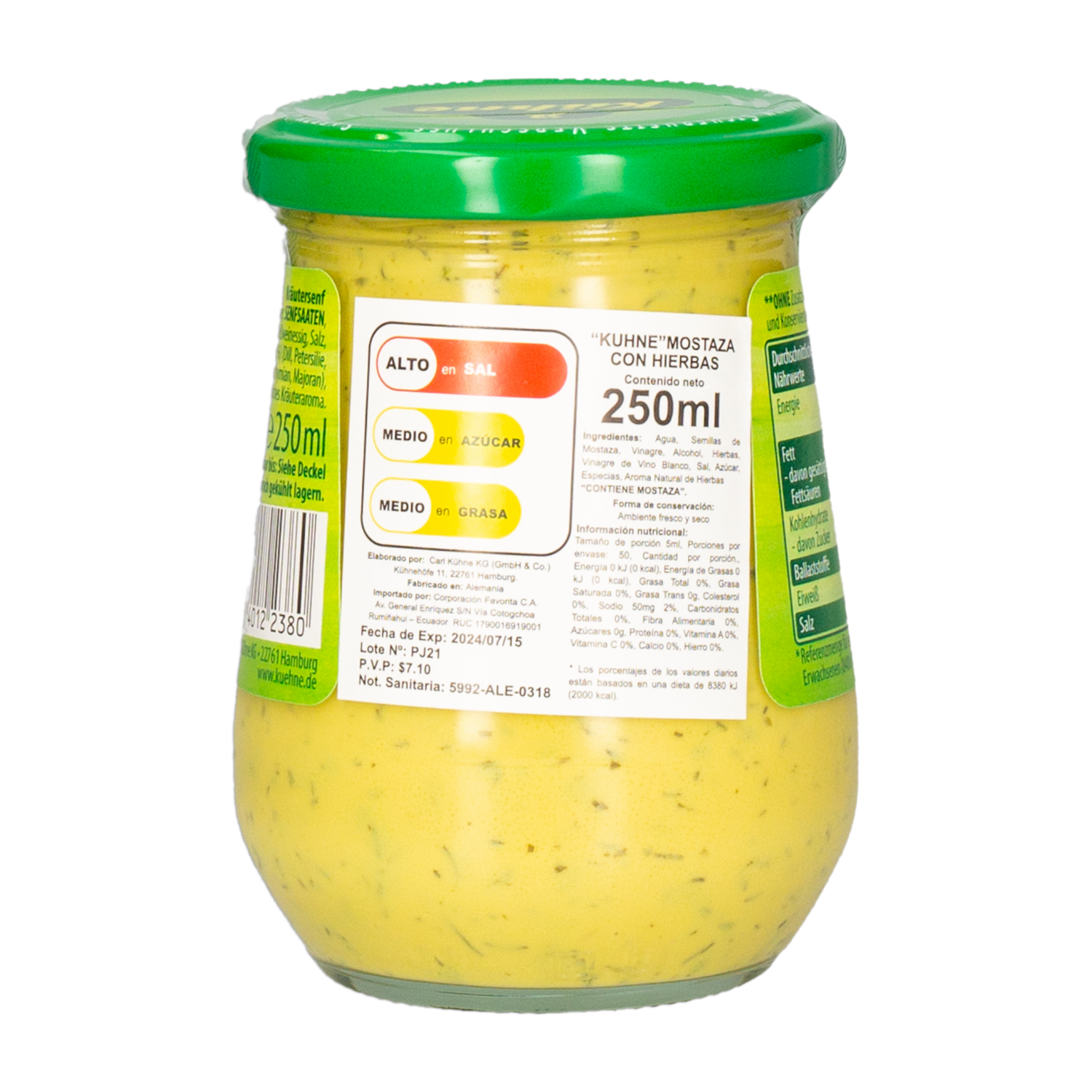 Mostaza Con Hierbas KÜHNE 250 Ml
