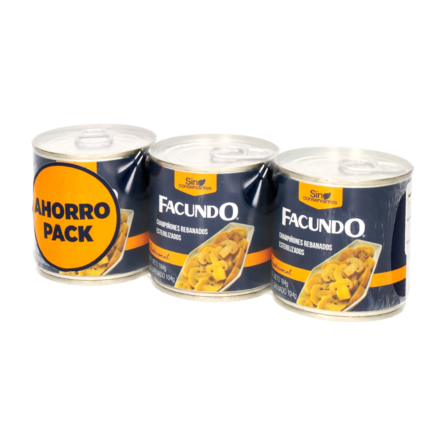 Champiñones Rebanado FACUNDO 3 x 184 G
