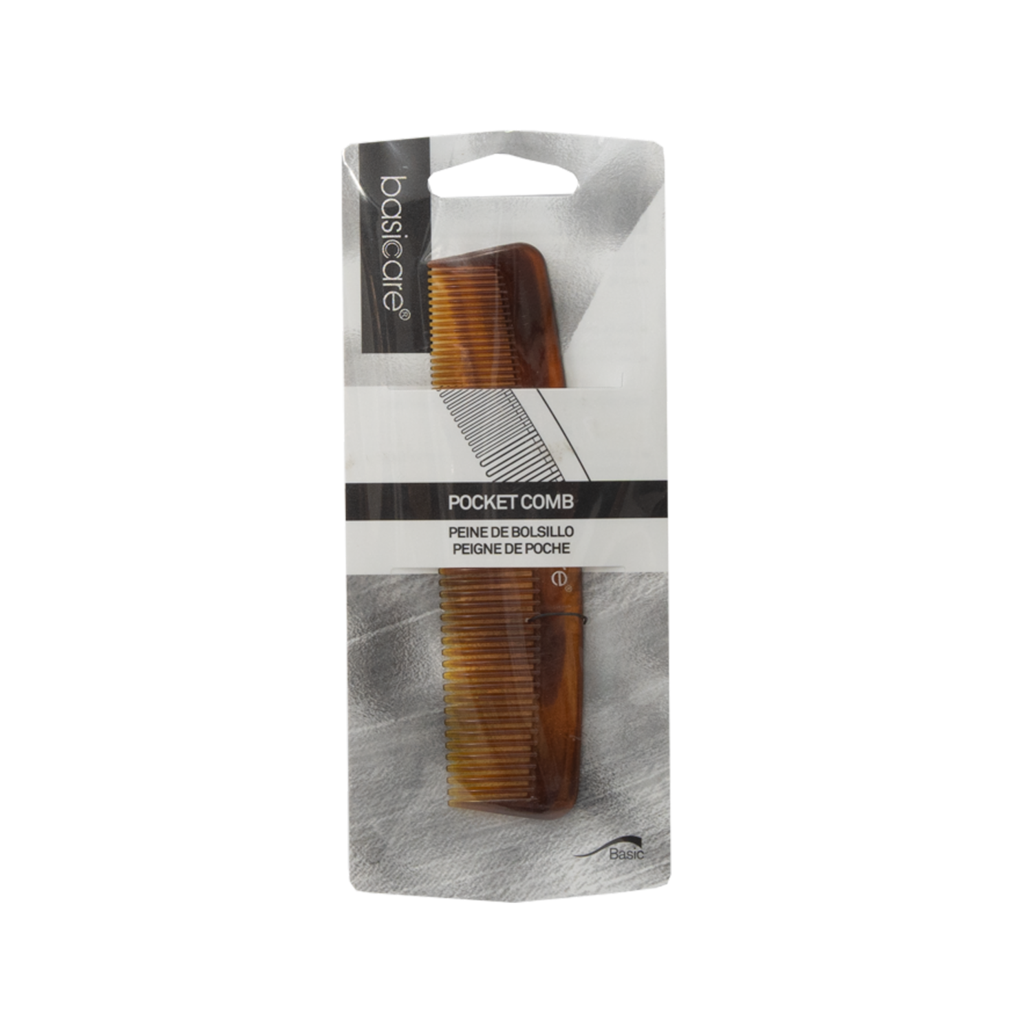 Peine De Cabello De Bolsillo Café BASICARE 12.2 Cm