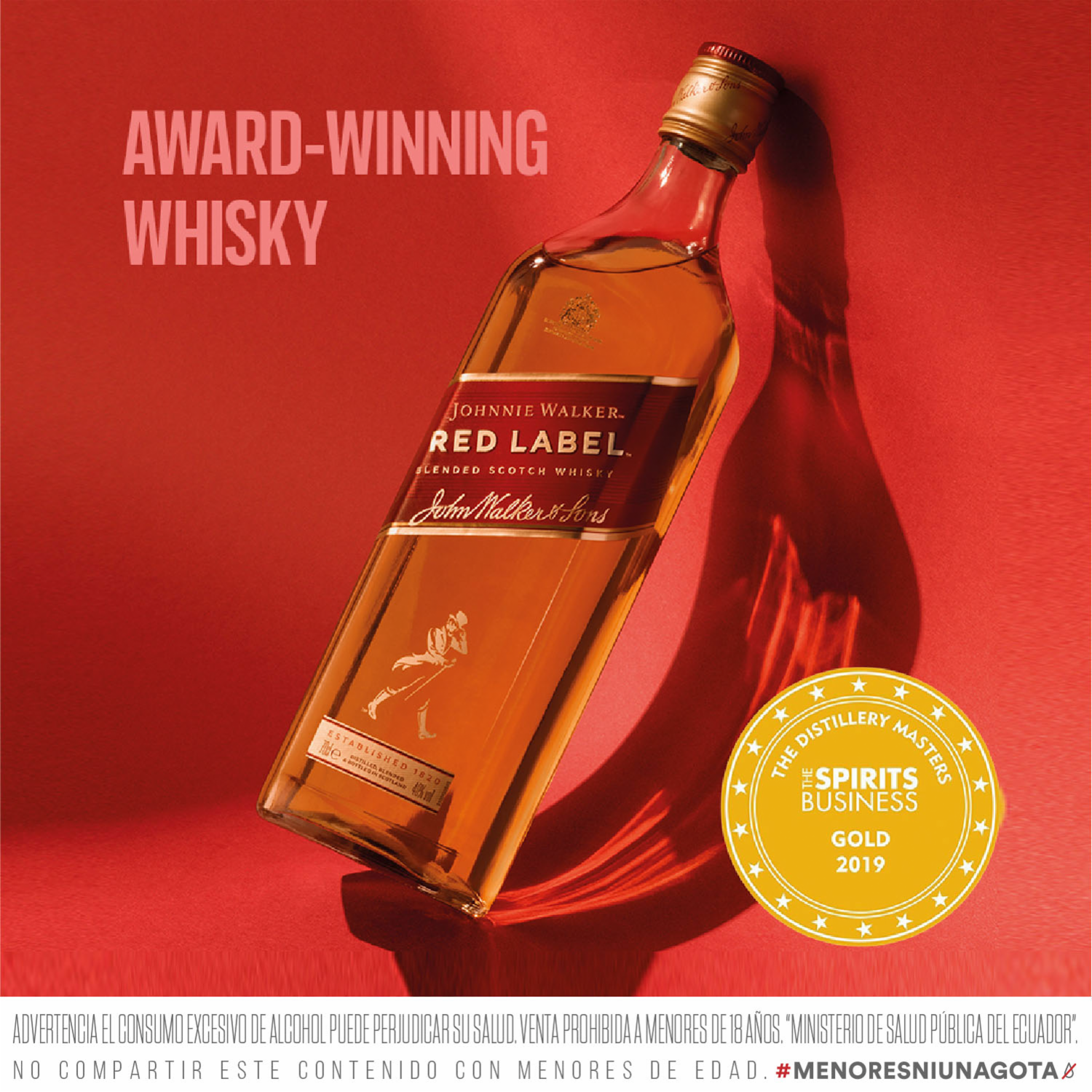 Whisky Rojo Botella JOHNNIE WALKER 750 Ml