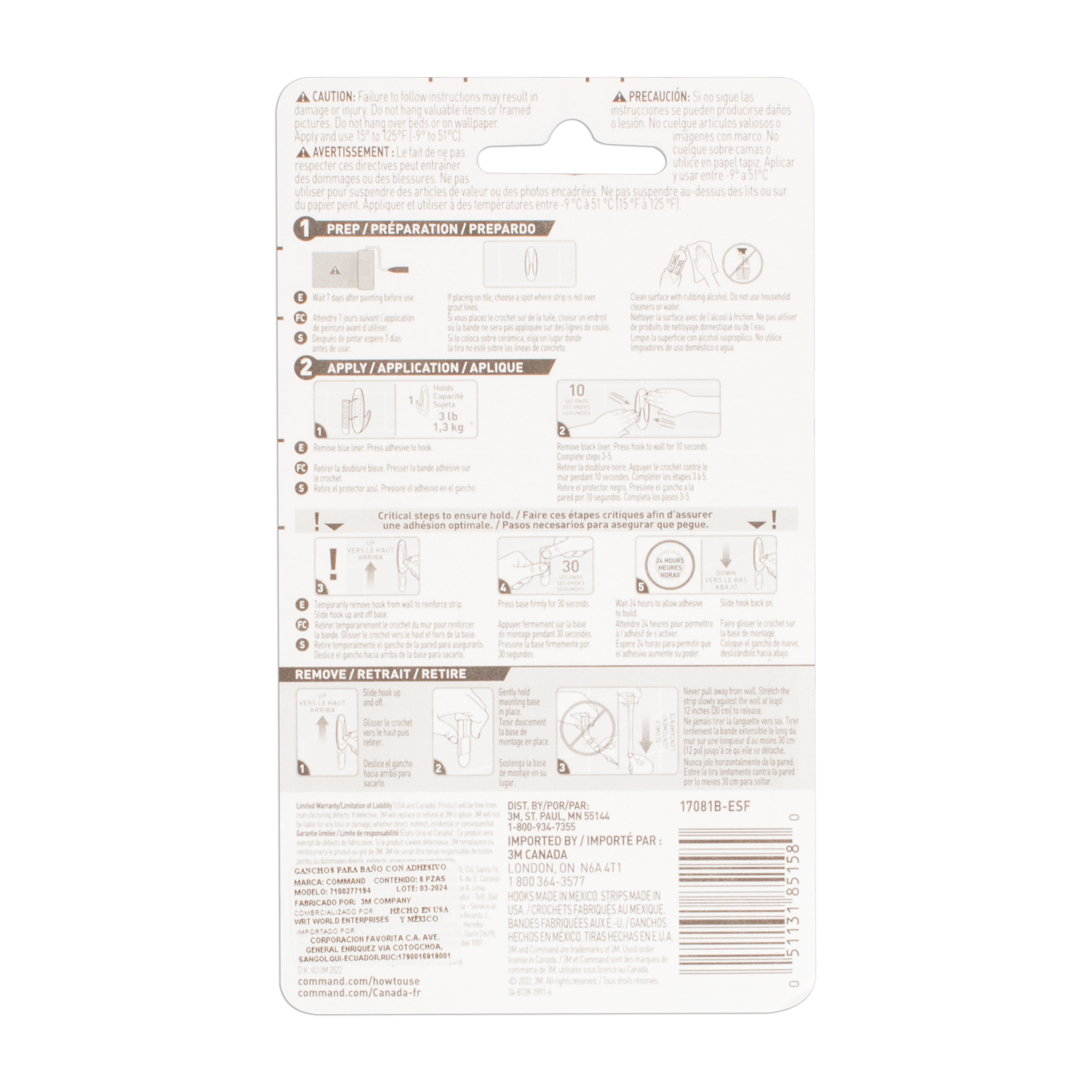 Gancho De Pared Para Baño Decoración 3M Unidad