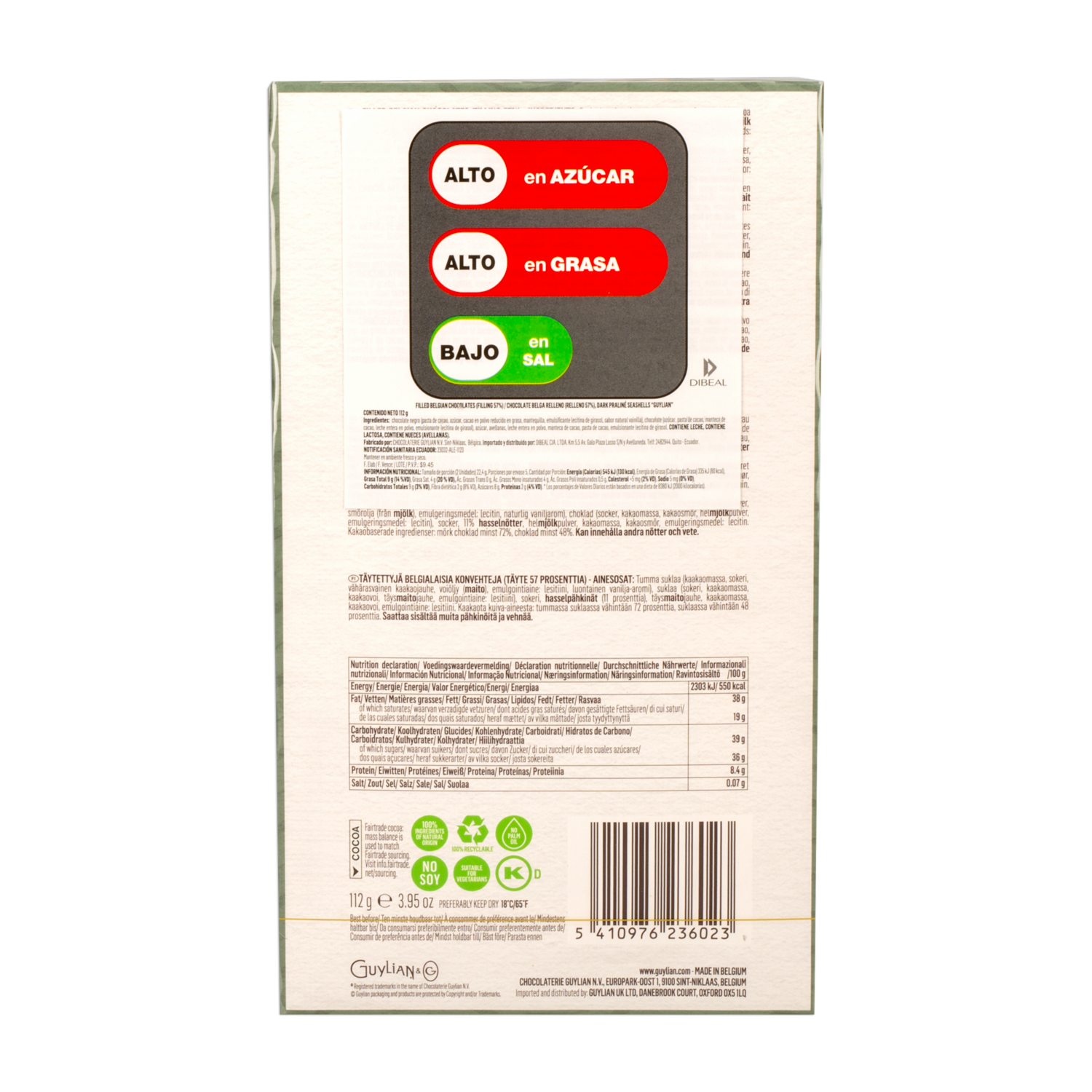 Chocolate Negro Con Avellanas GUYLIAN 112 G