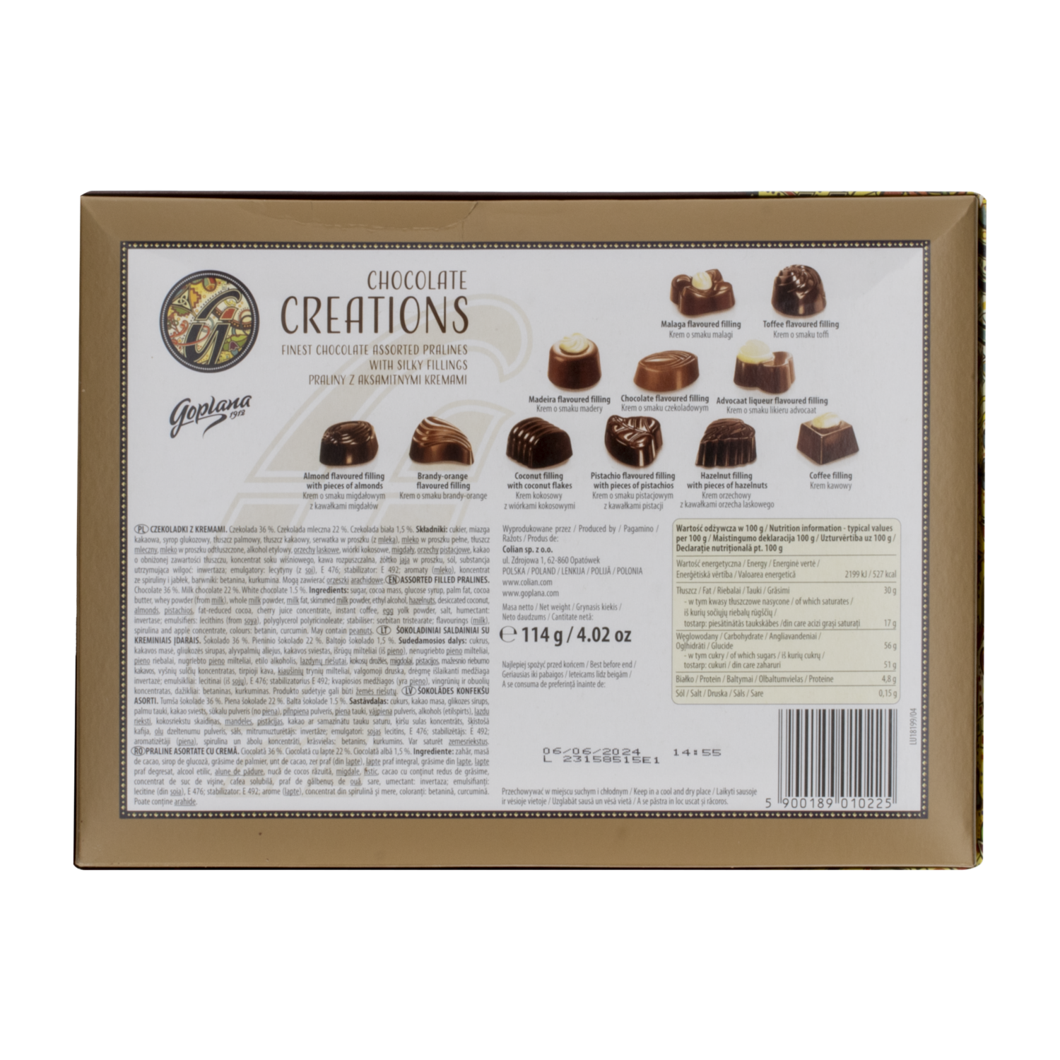 Bombones De Chocolate Surtidos GOPLANA 114 G