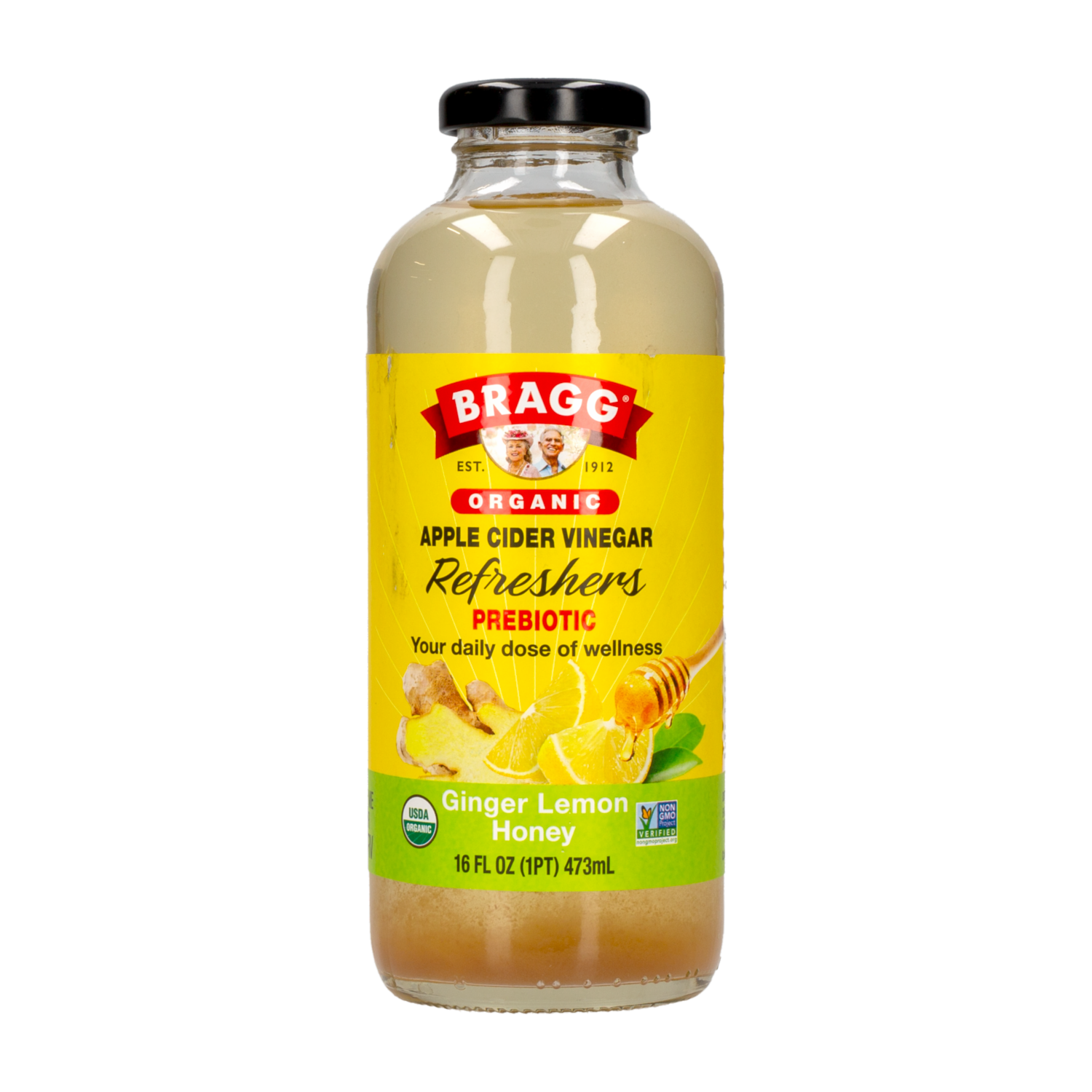 Vinagre Cidra De Manzana Con Jengibre Limón Y Miel BRAGG 473 Ml