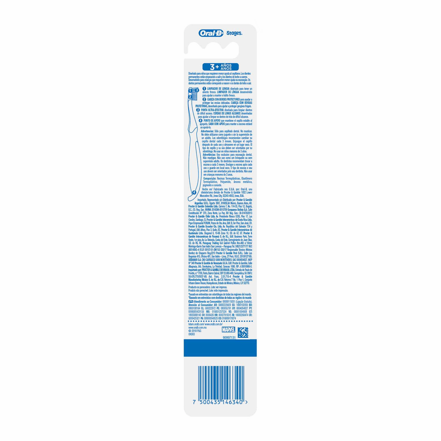 Cepillo Dental Infantil Spiderman Stage ORAL-B Unidad