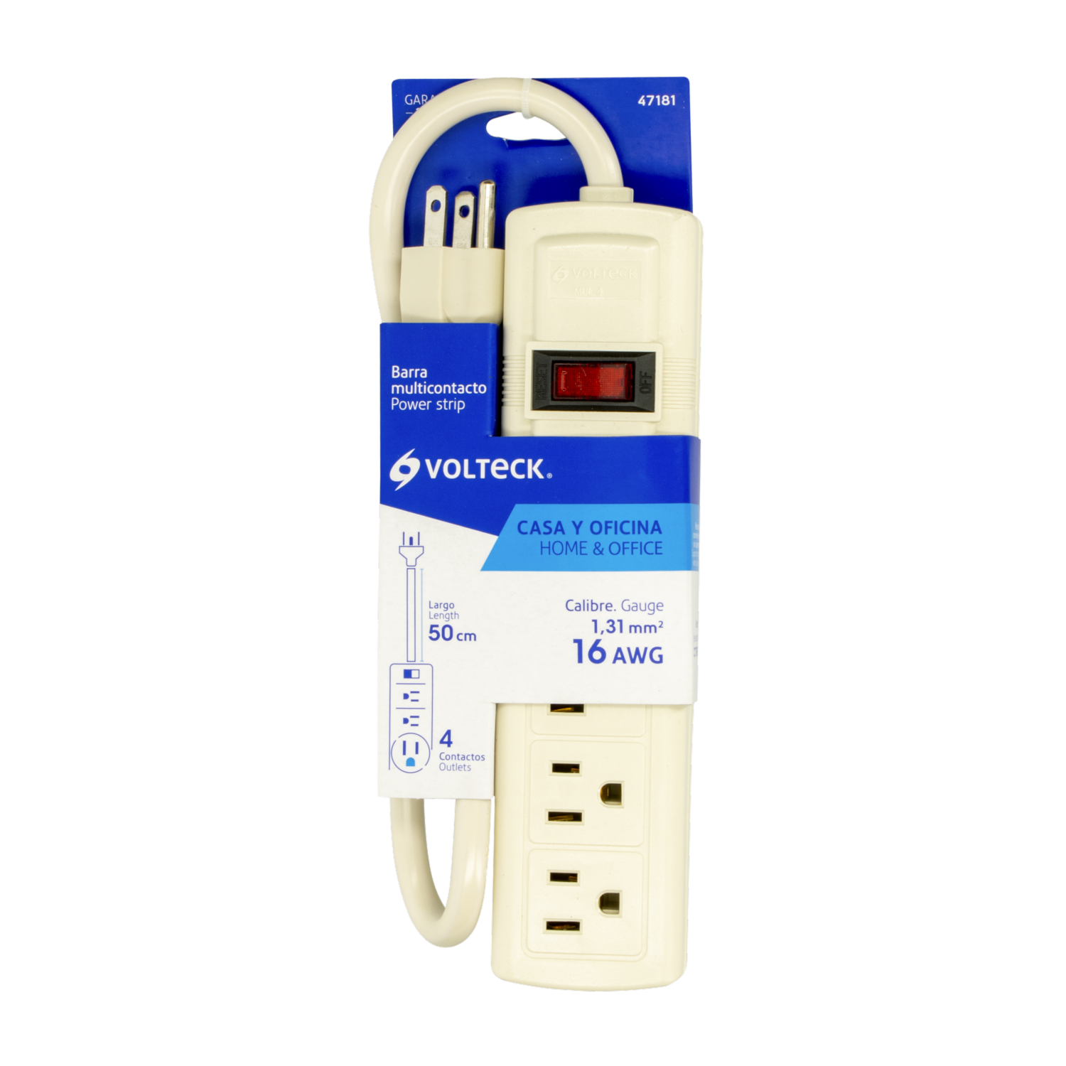 Regleta De 4 Tomas VOLTECK Unidad