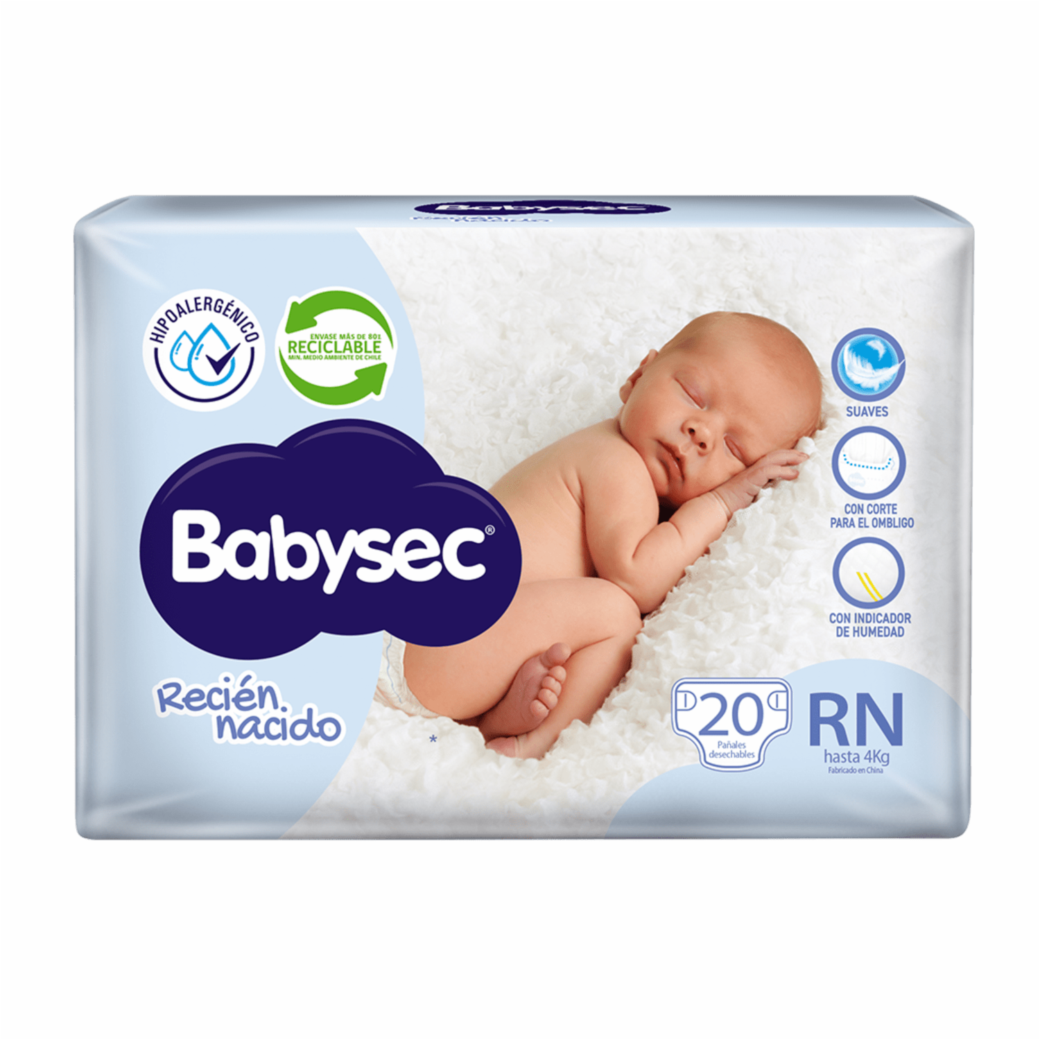 Pañal Desechable Recién Nacido BABYSEC X 20 Uds