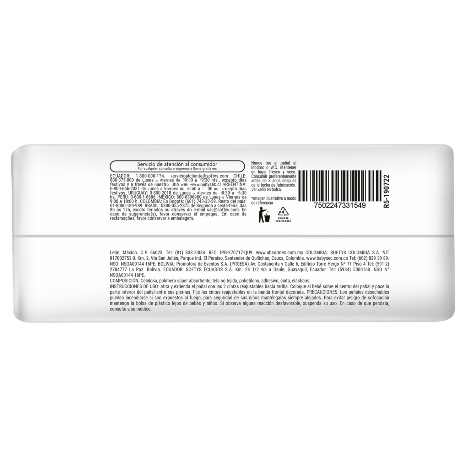 Pañal Desechable Recién Nacido BABYSEC X 20 Uds
