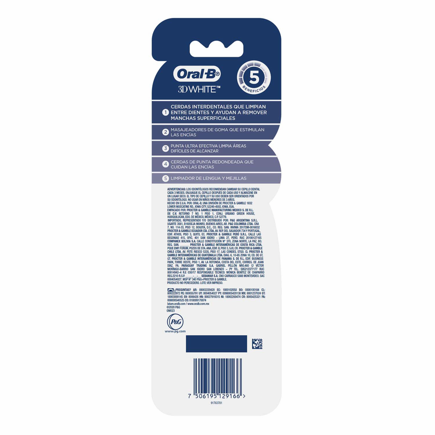 Cepillo Dental 3D White ORAL-B X2 Uds