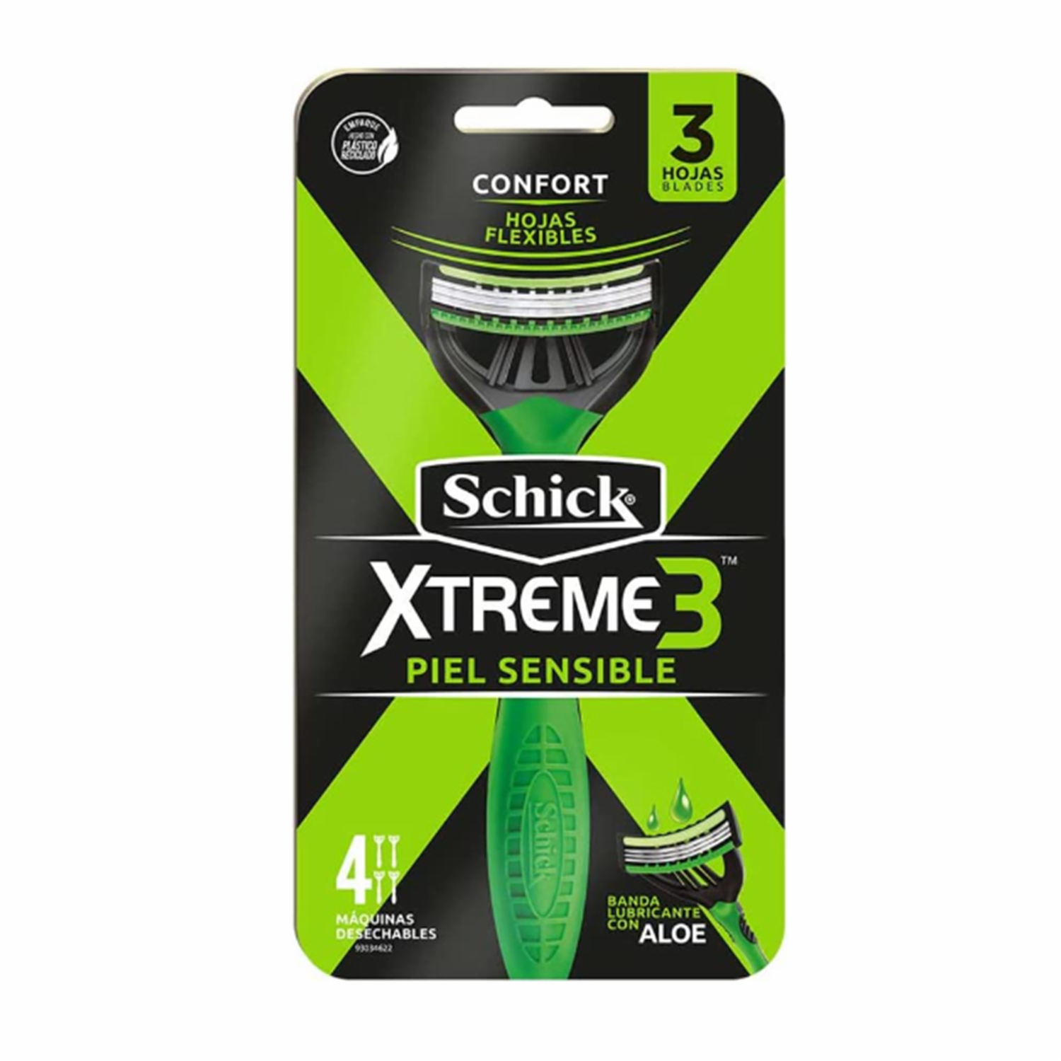 Afeitadora Desechable Para Hombre Xtreme3 Sensitive SCHICK X4 Uds