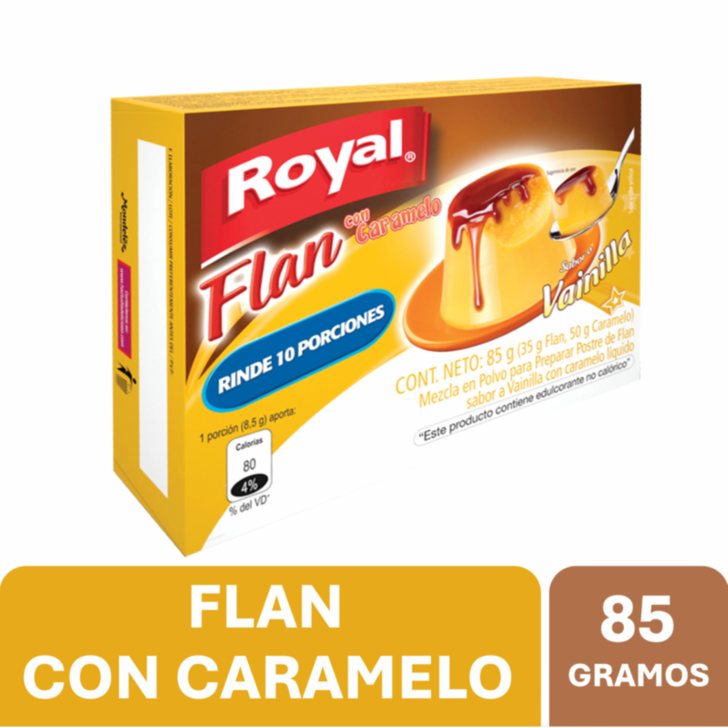 Flan De Vainilla Con Caramelo ROYAL 85 G