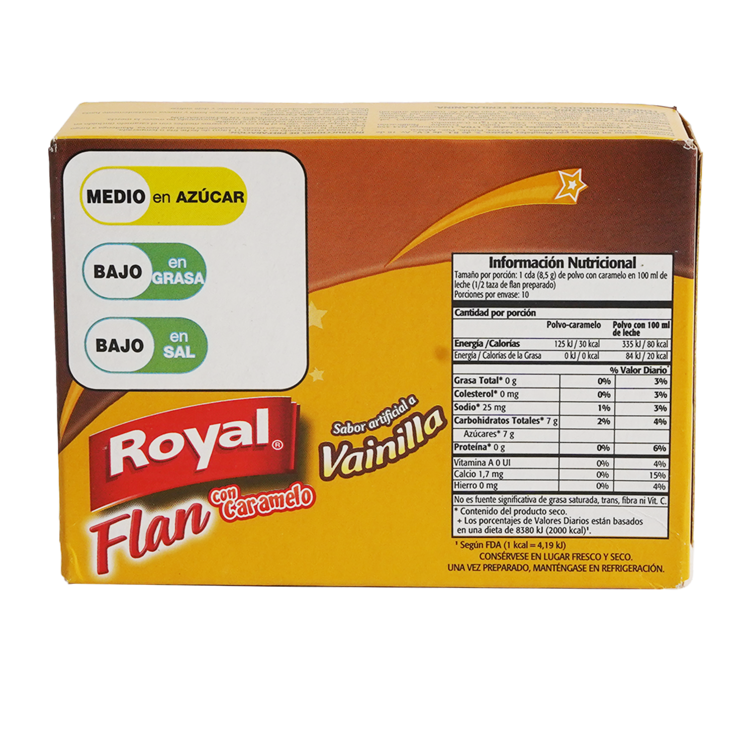 Flan De Vainilla Con Caramelo ROYAL 85 G