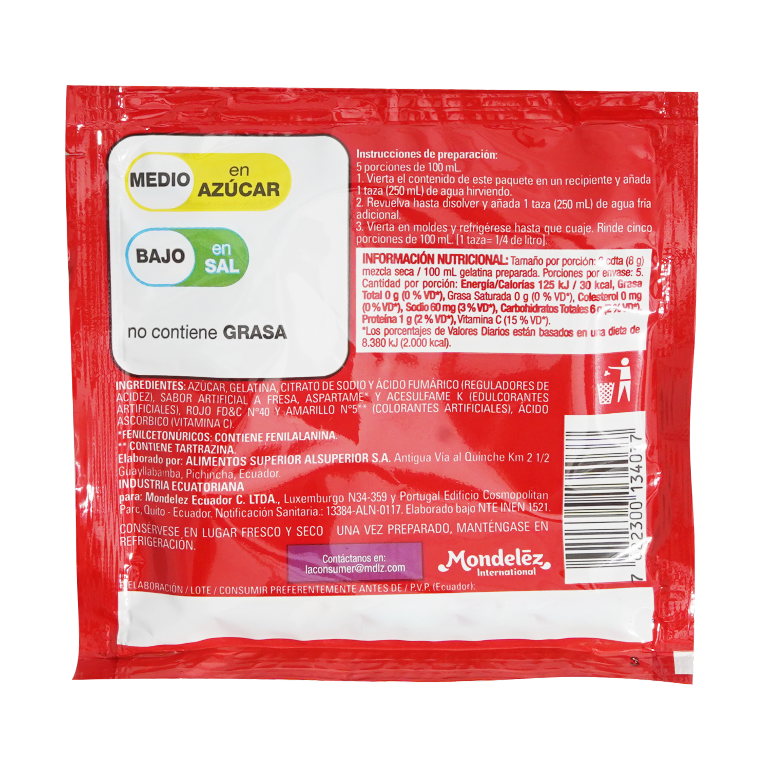 Gelatina Sabor Fresa ROYAL 40 G
