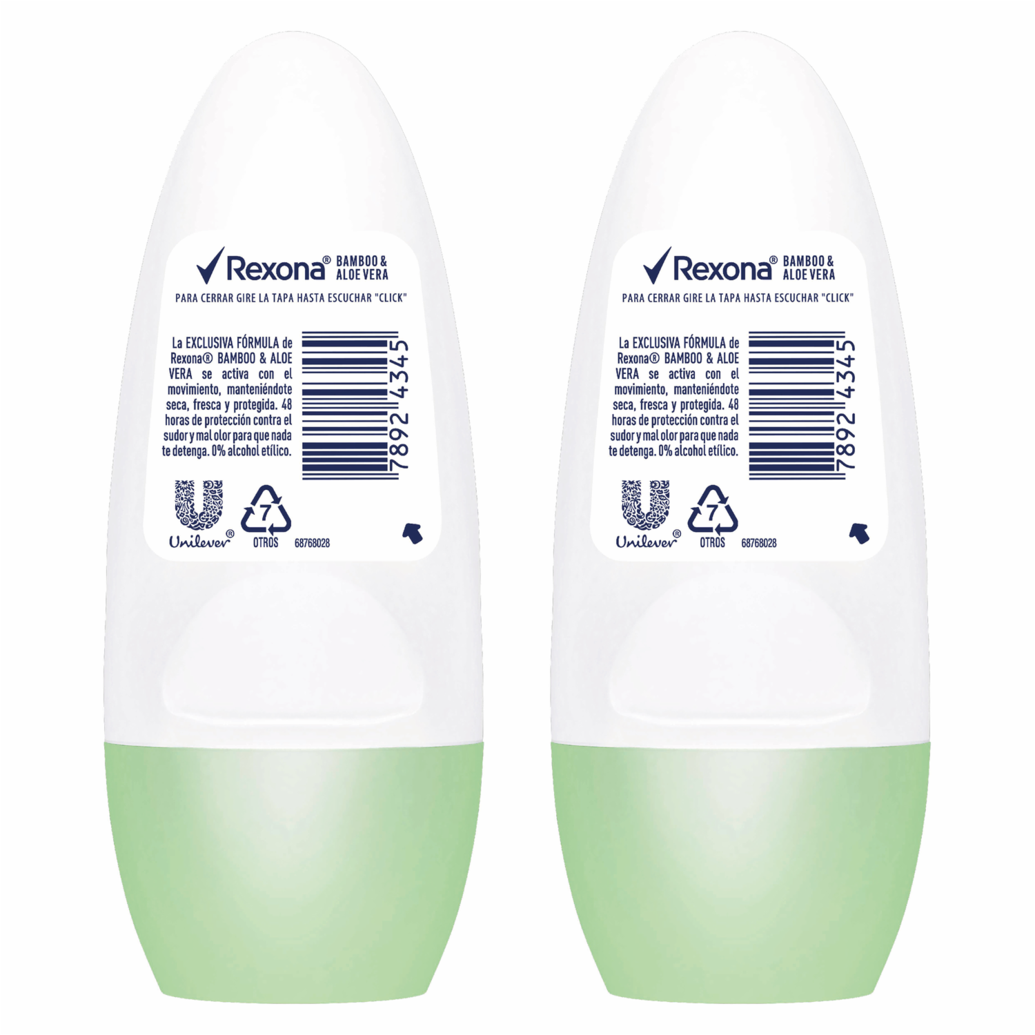 Desodorante En Roll On Para Dama Bamboo Y Aloe Vera REXONA 2 X 50 Ml