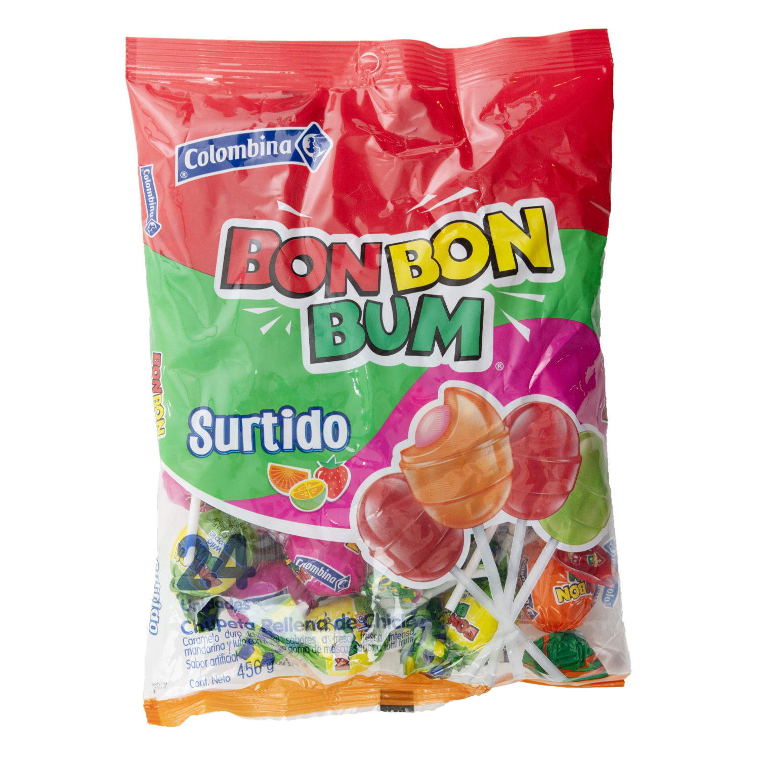 Chupetes Bon Bum Surtido BON BON BUM 456 G